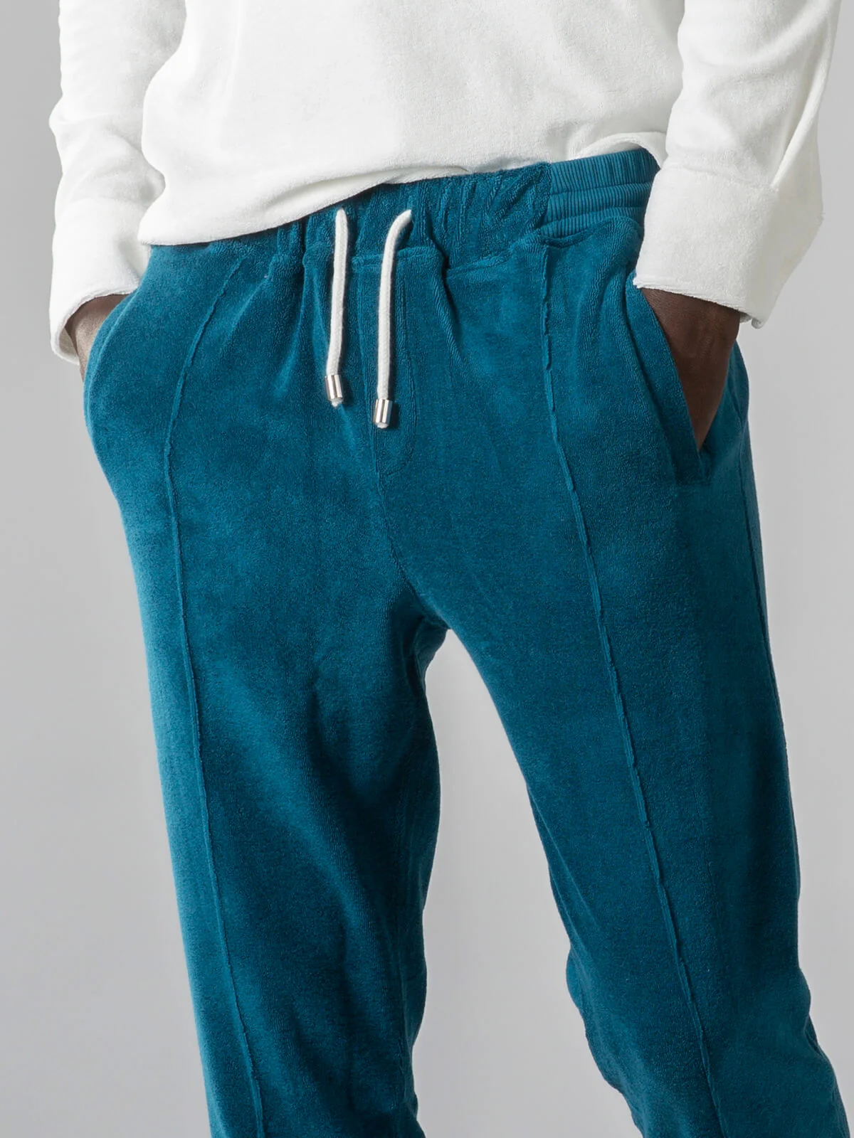 Aquamarine Terry Towelling Leisure Trousers - Image 4