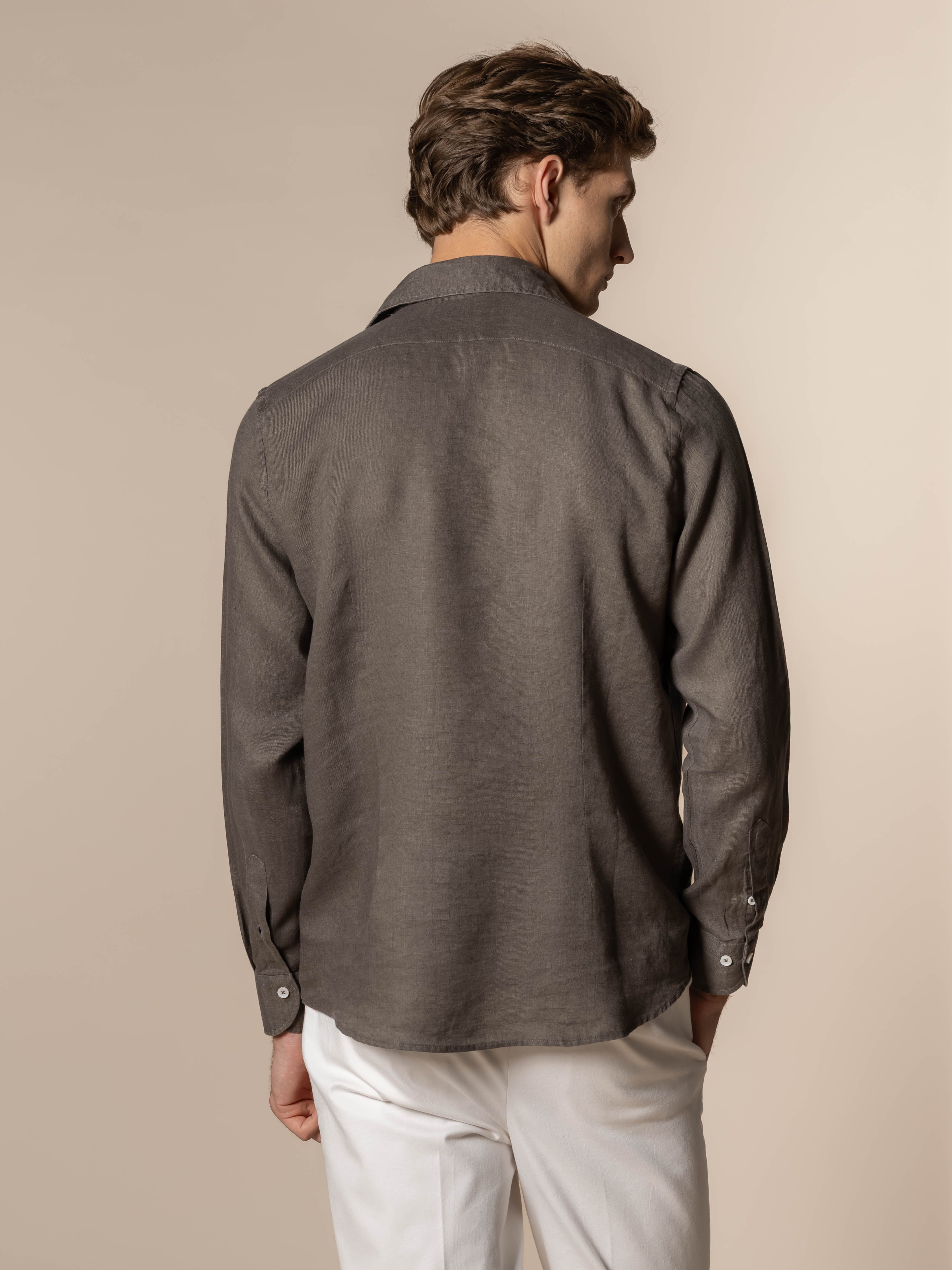 Ash Grey Linen Pocket Shirt - Image 5