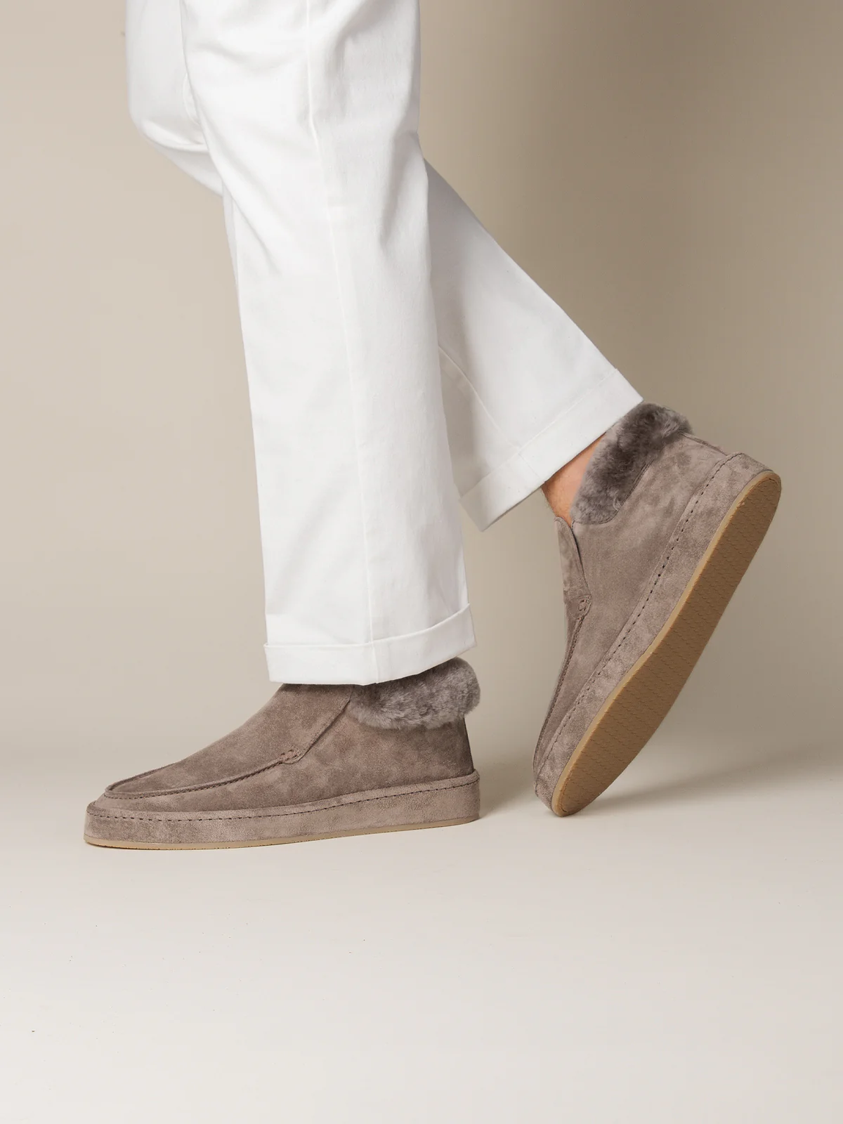 Ash Grey Voyager City Loafer Fur Trim - Image 2