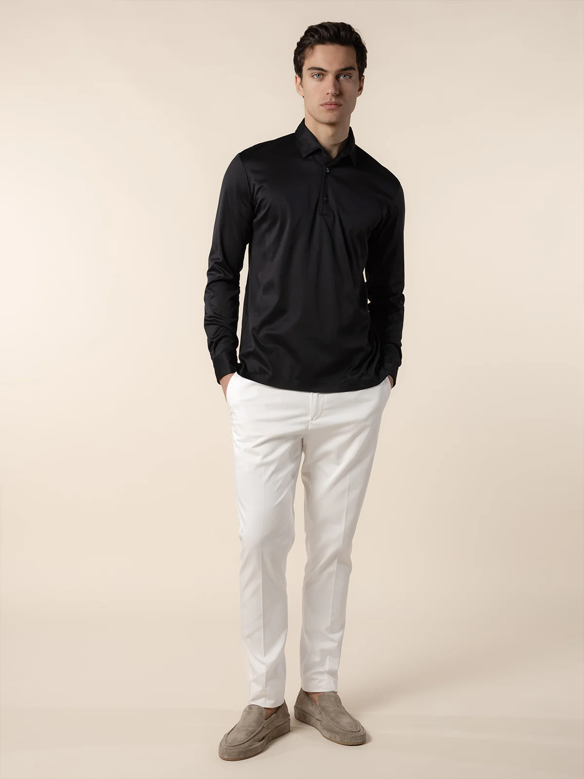 AUR1 Longsleeve Polo Black - Image 6