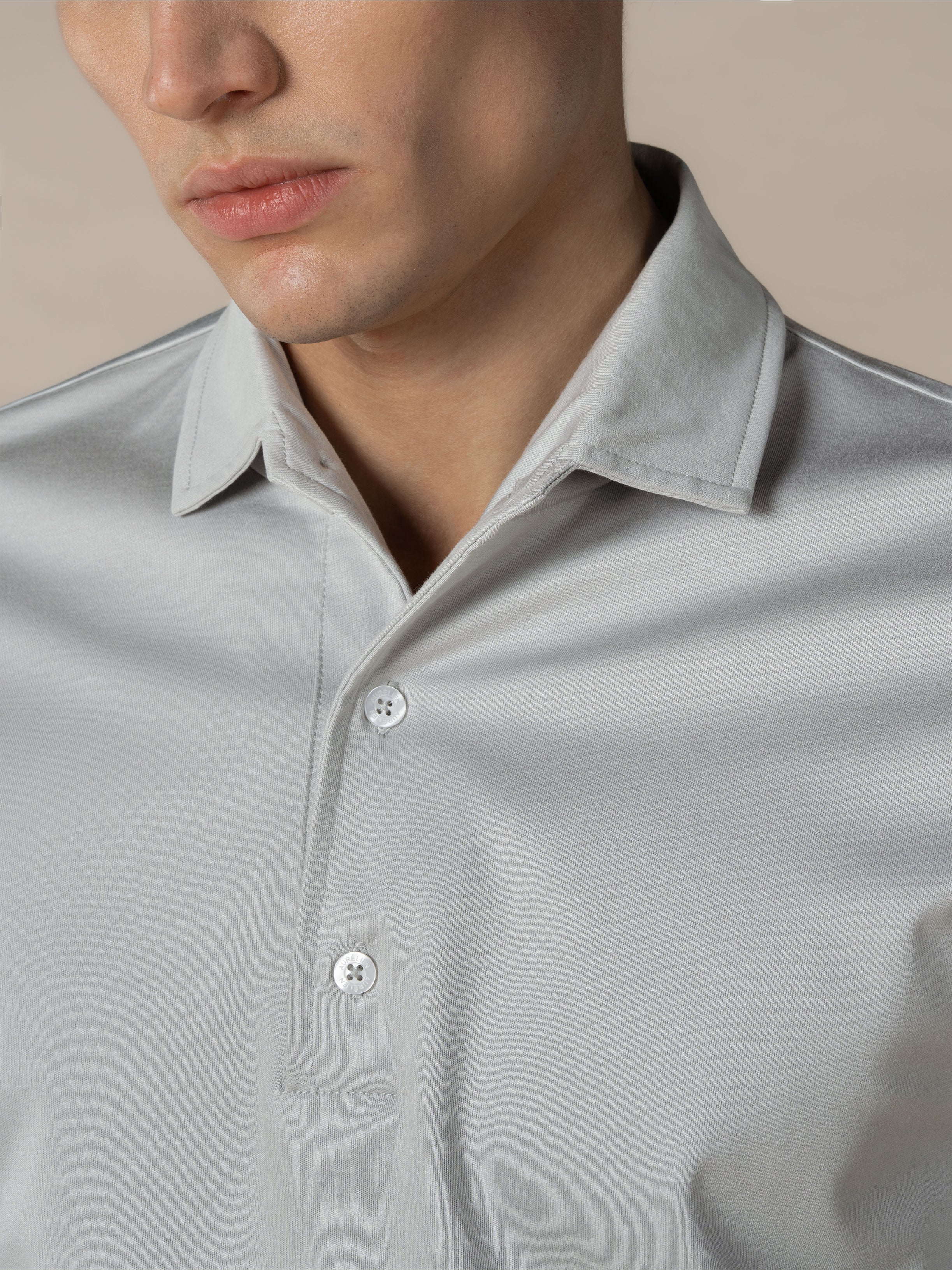 AUR1 Longsleeve Polo Classic Grey - Image 3