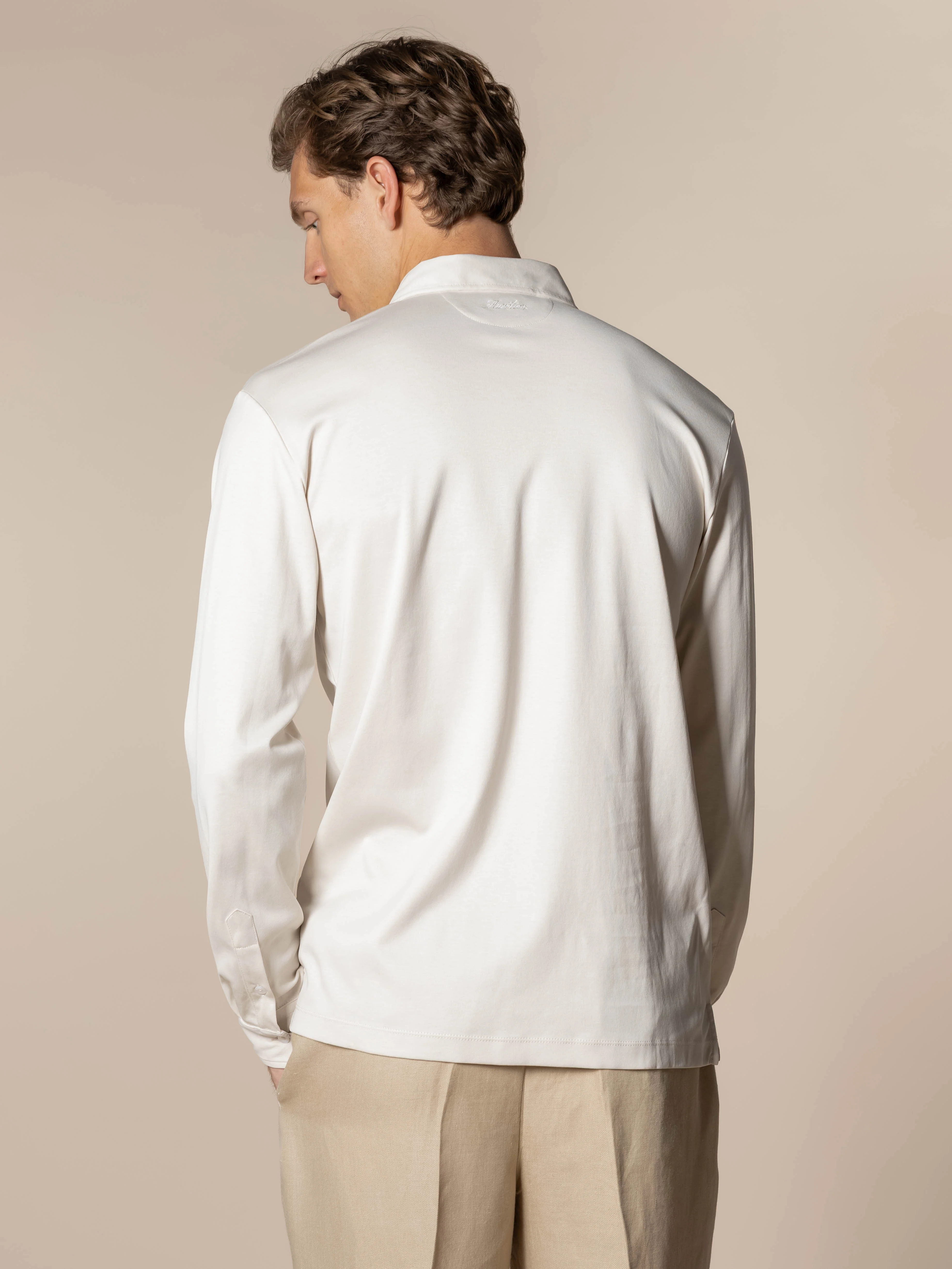 AUR1 Longsleeve Polo Ecru - Image 5