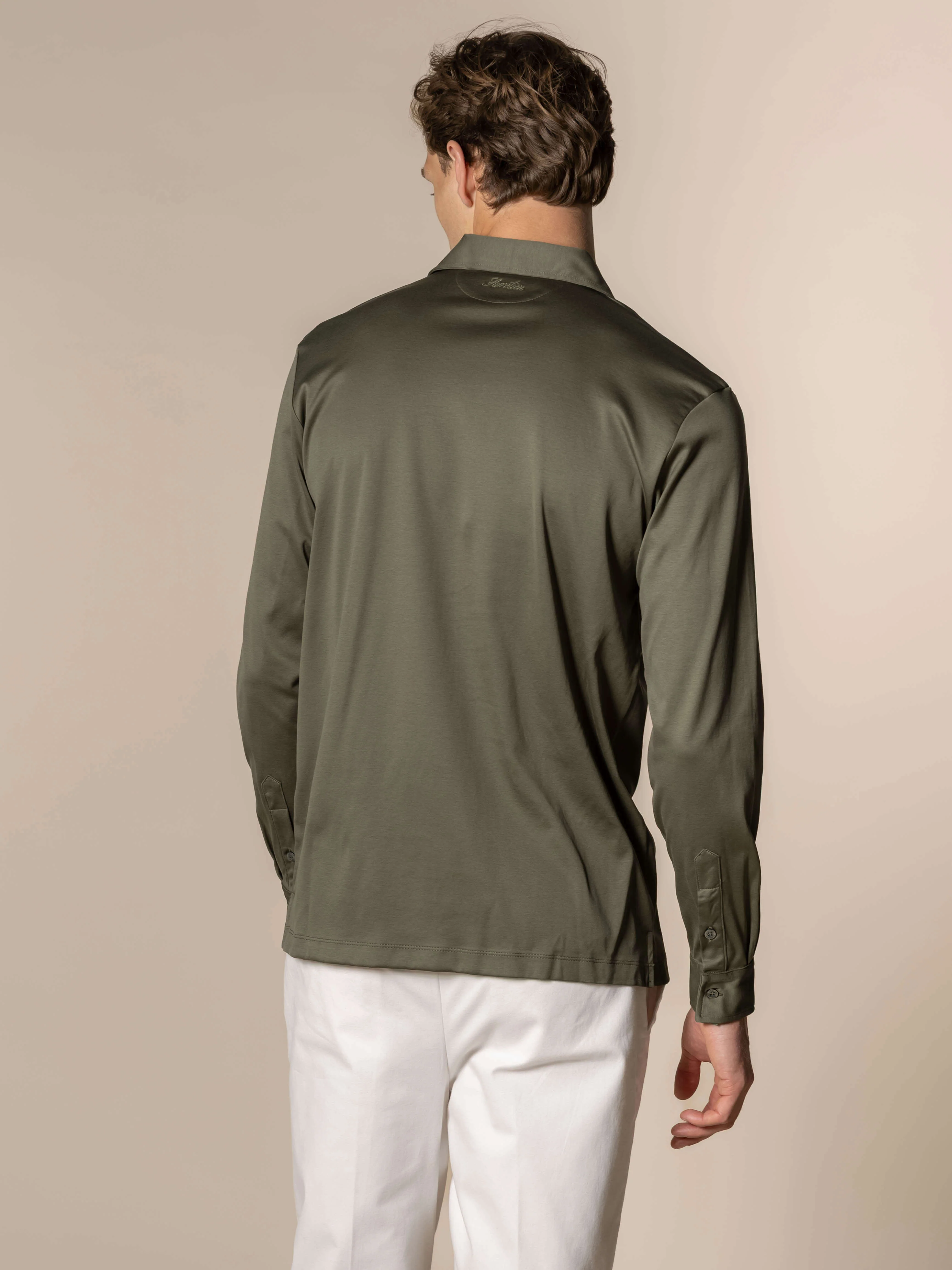 AUR1 Longsleeve Polo Olive - Image 5
