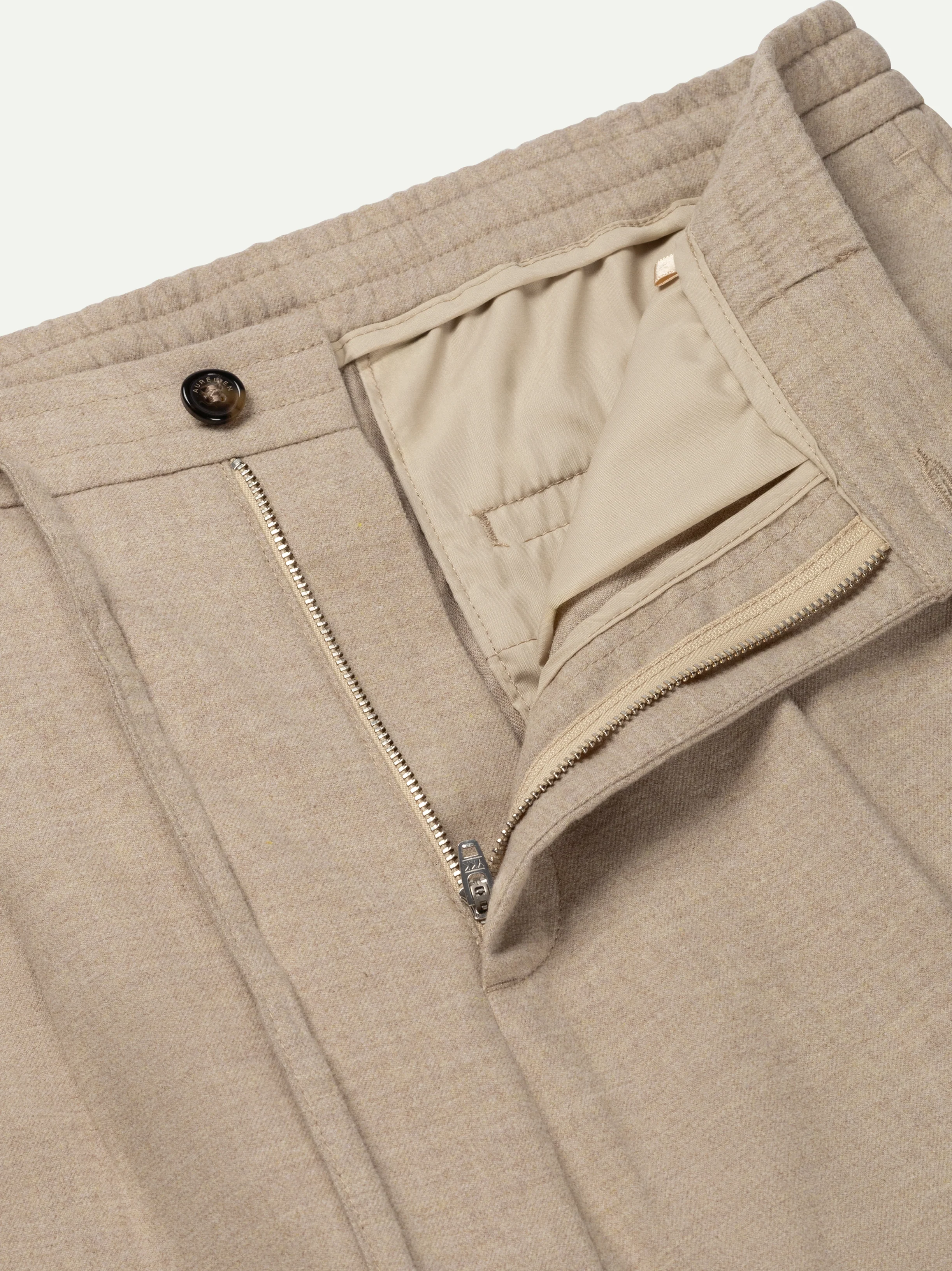 Beige Flannel Trousers - Image 4