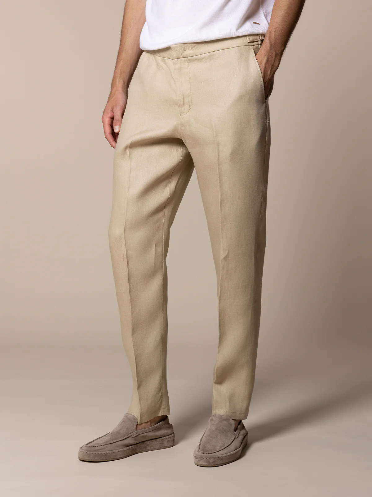 Beige Linen Soleil Trousers - Image 2