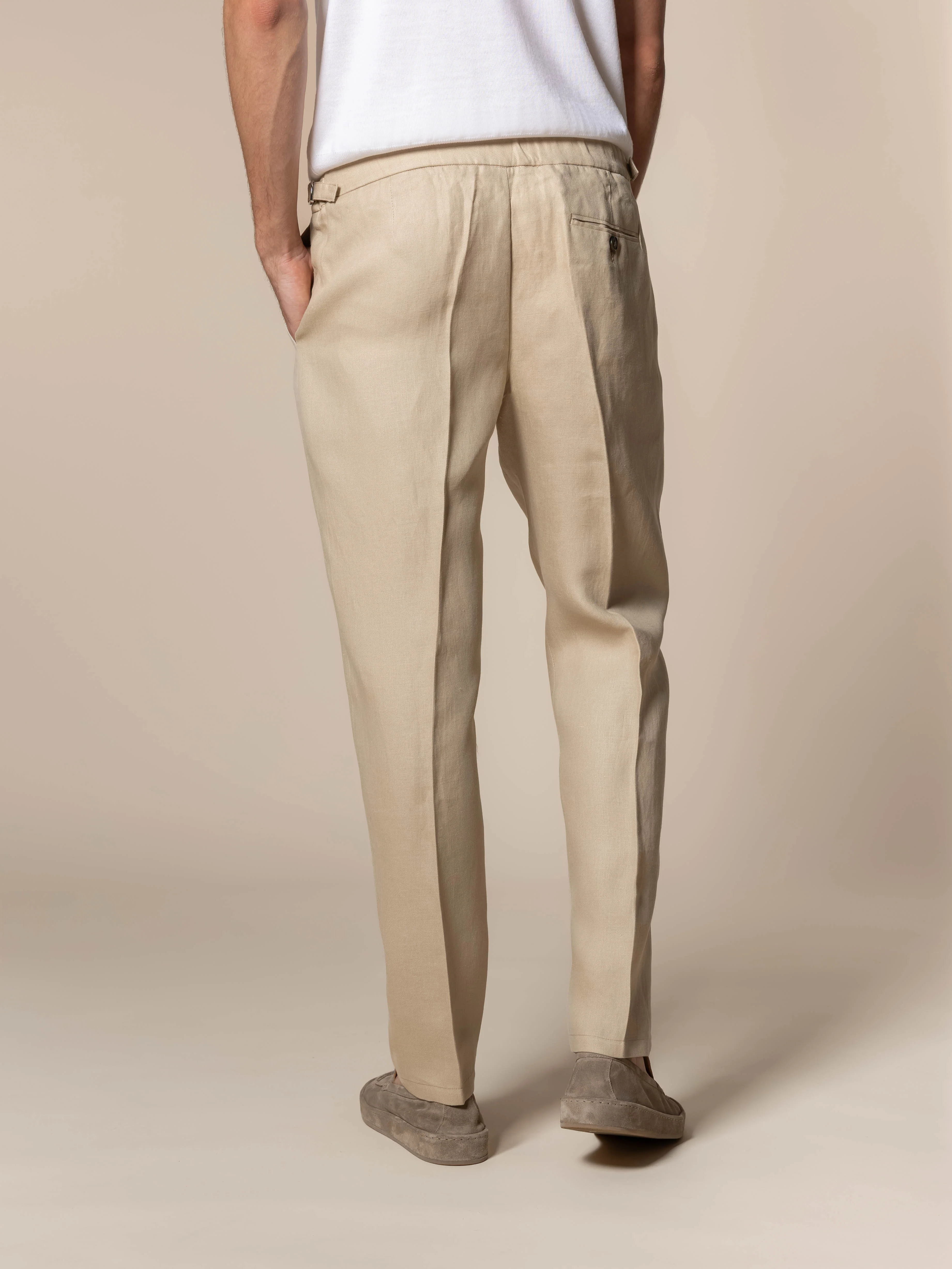 Beige Linen Soleil Trousers - Image 4