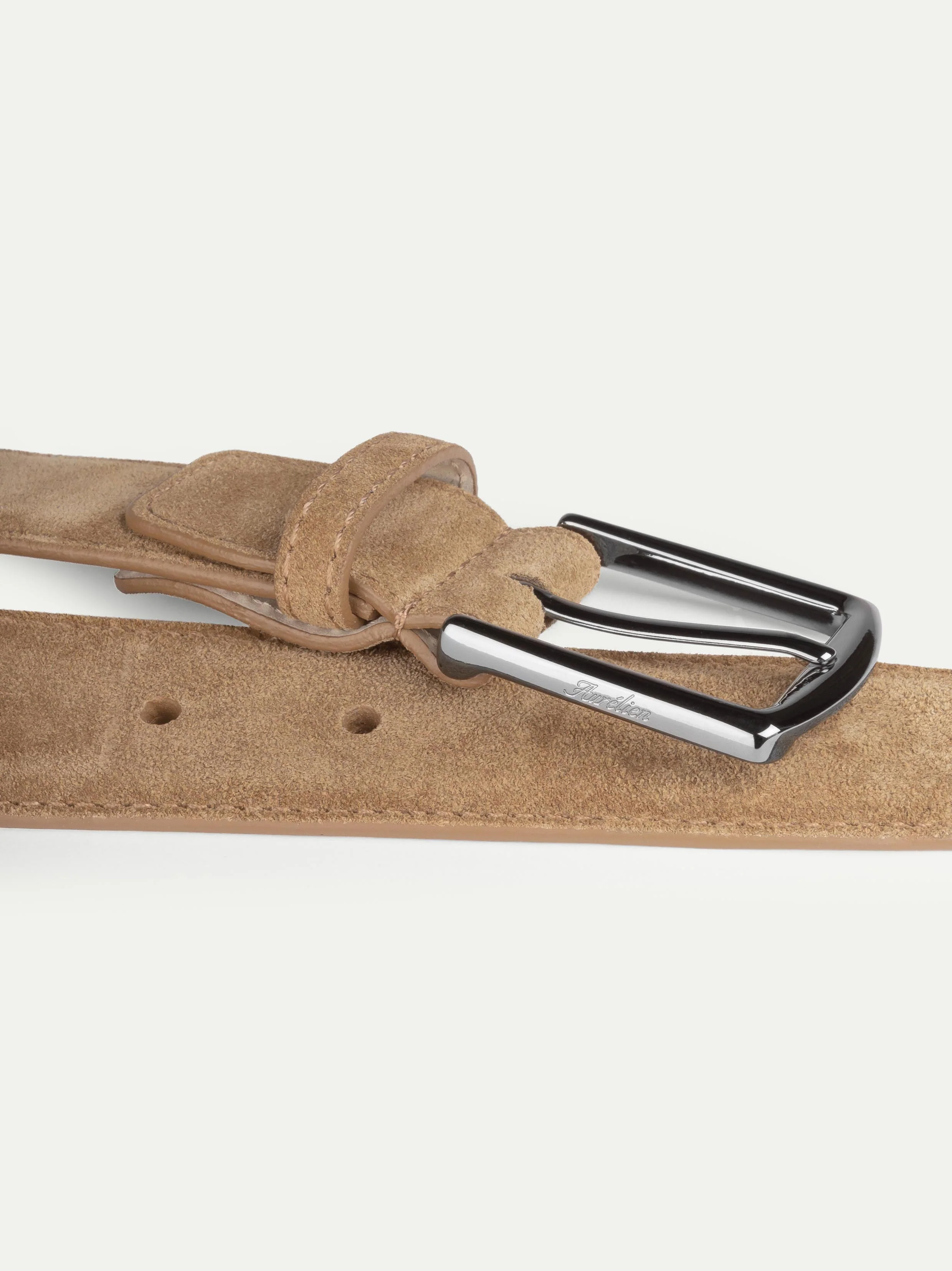 Beige Suede Leather Belt - Image 2
