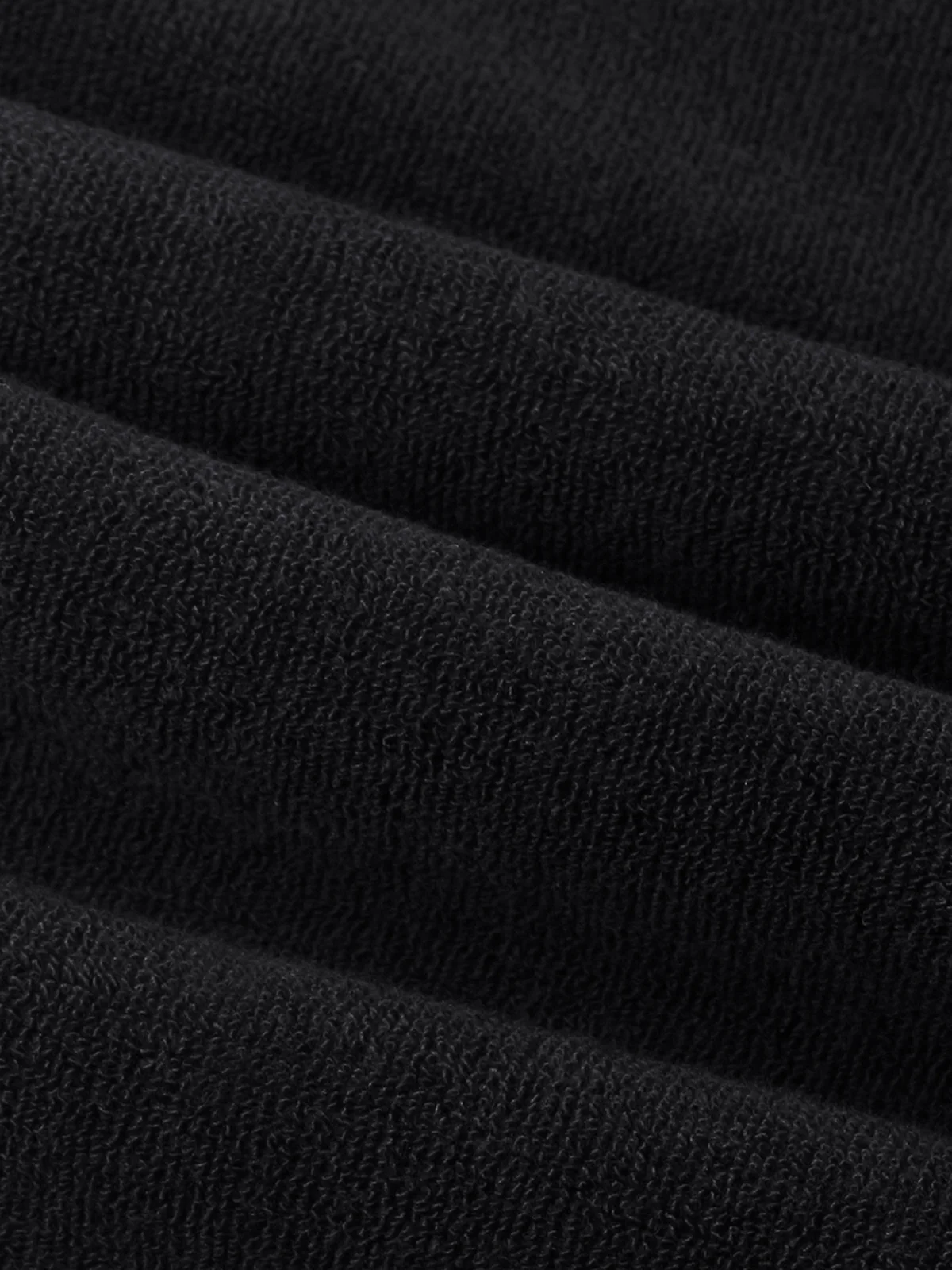 Black Terry Towelling Polo Shirt - Image 5