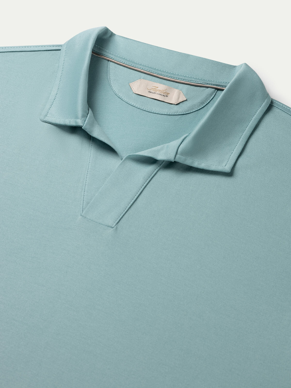 Blue Green Buttonless Polo Shirt - Image 3