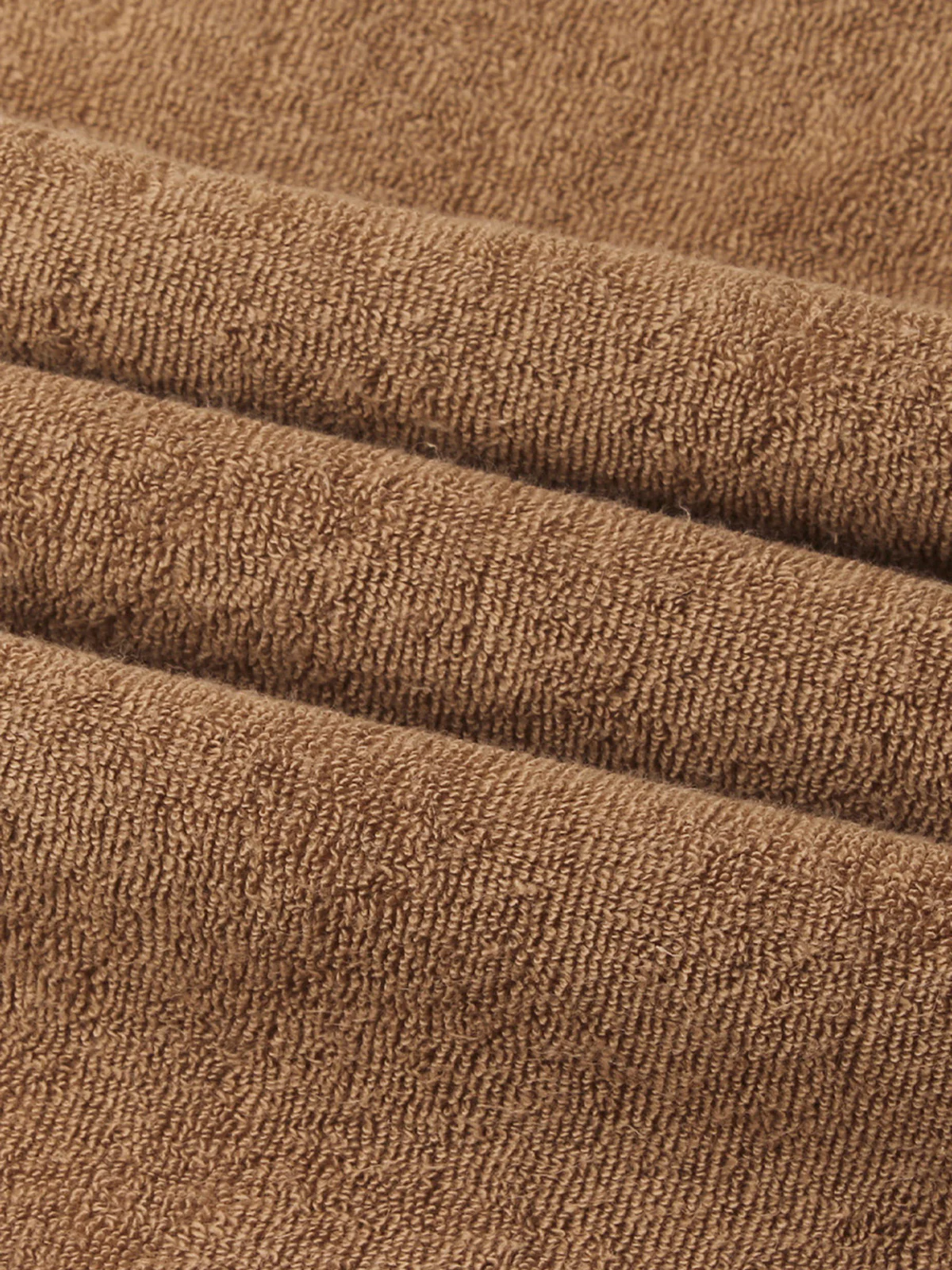 Caramel Terry Towelling Polo Shirt - Image 5