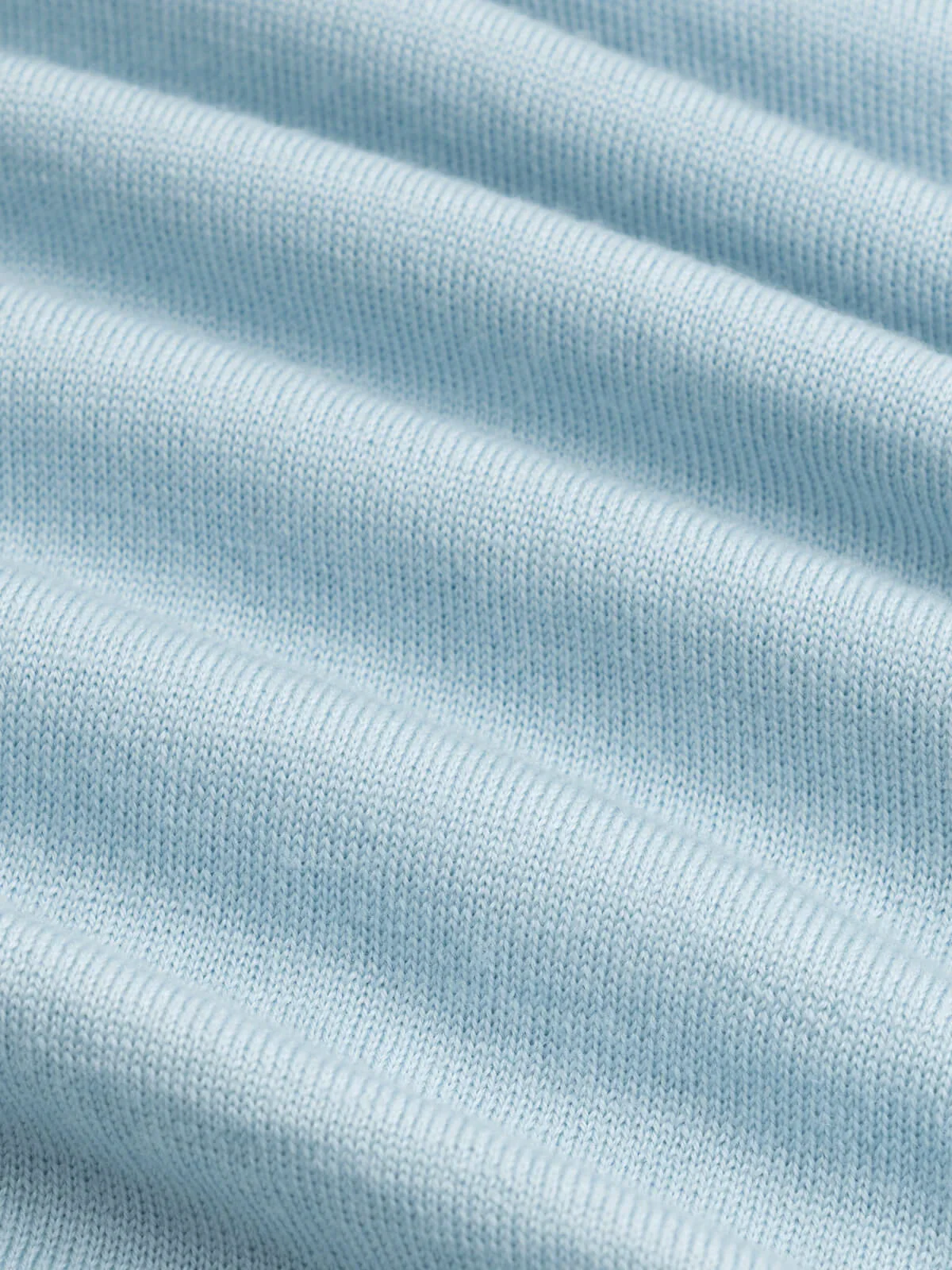 Extrafine Merino Buttonless Polo Light Blue - Image 5
