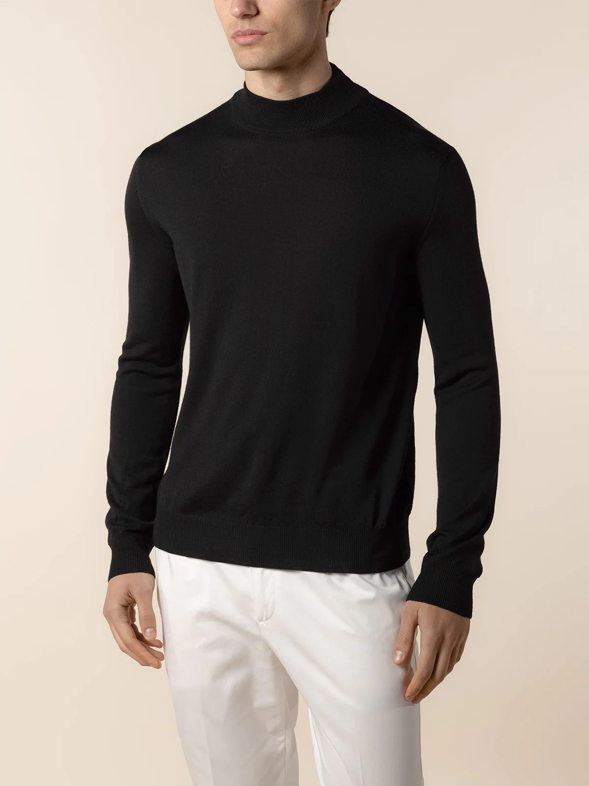 Extrafine Merino Mockneck Black - Image 2