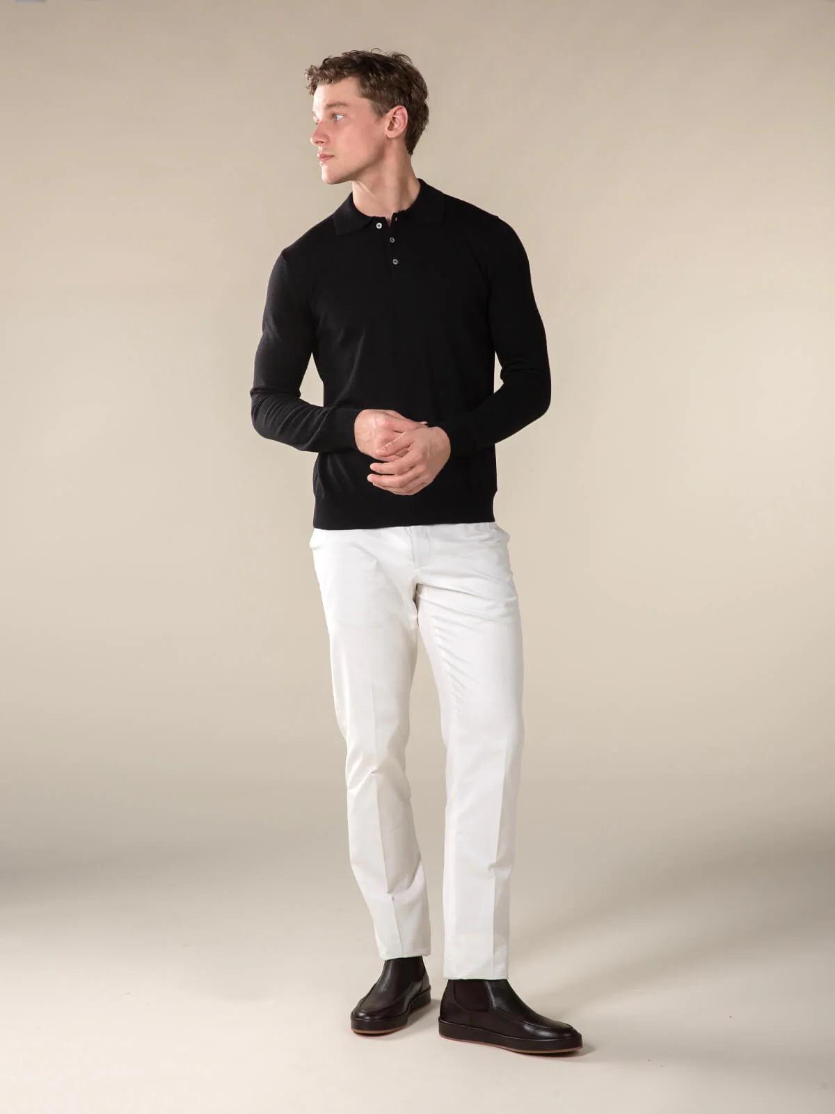 Extrafine Merino Polo Black - Image 6