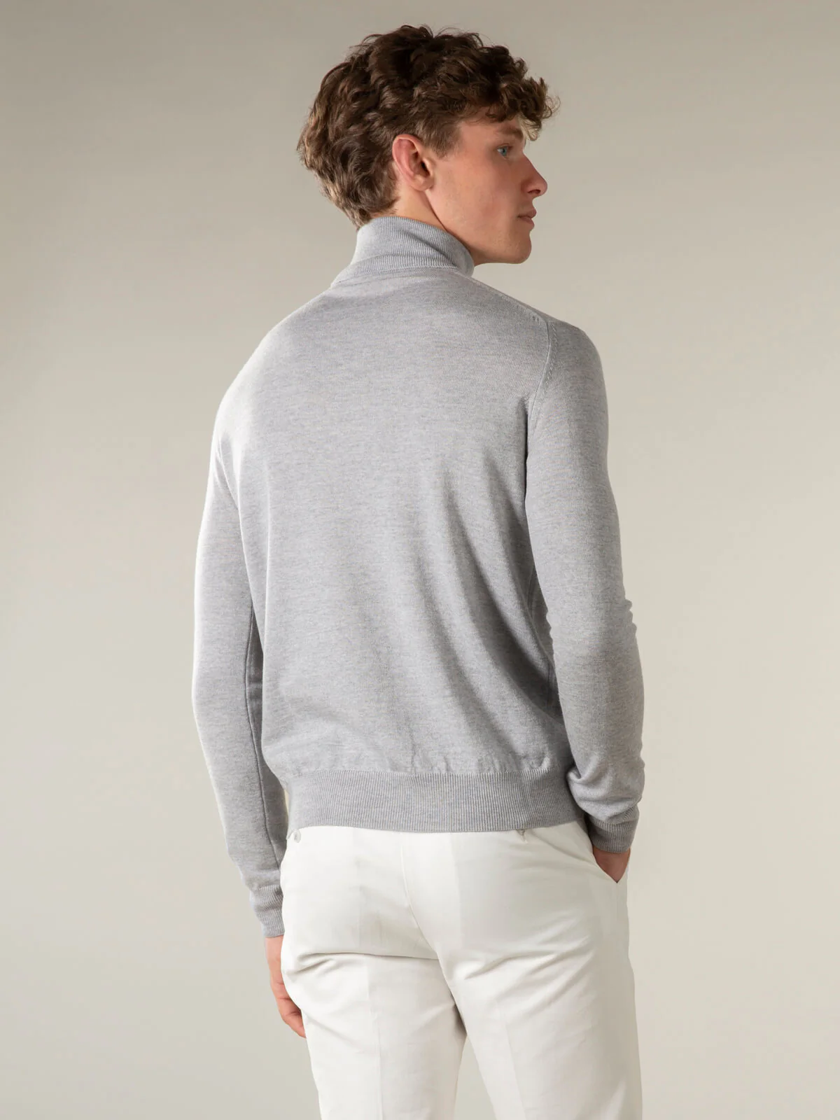 Extrafine Merino Rollneck Light Grey - Image 5