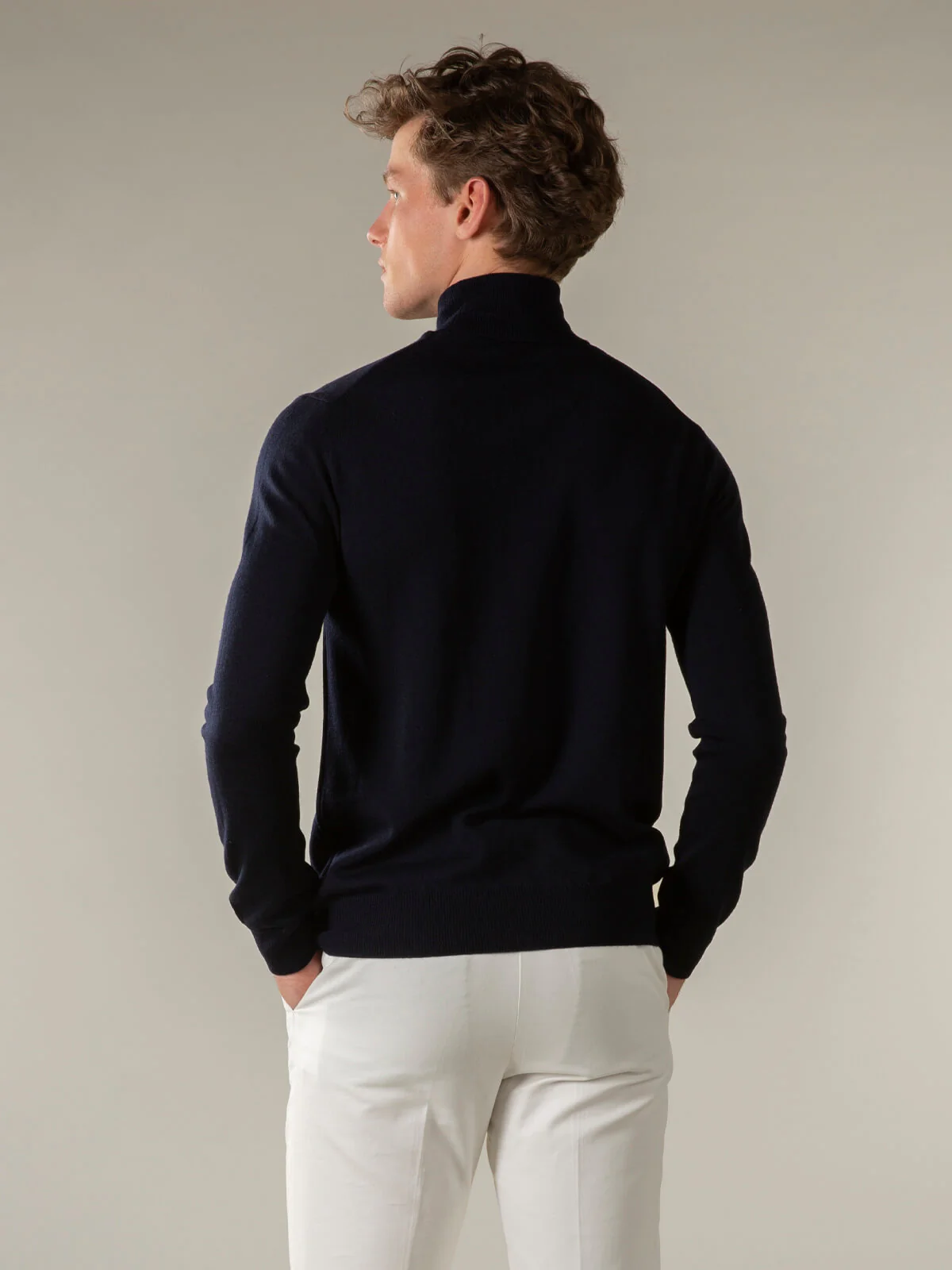Extrafine Merino Rollneck Navy - Image 5