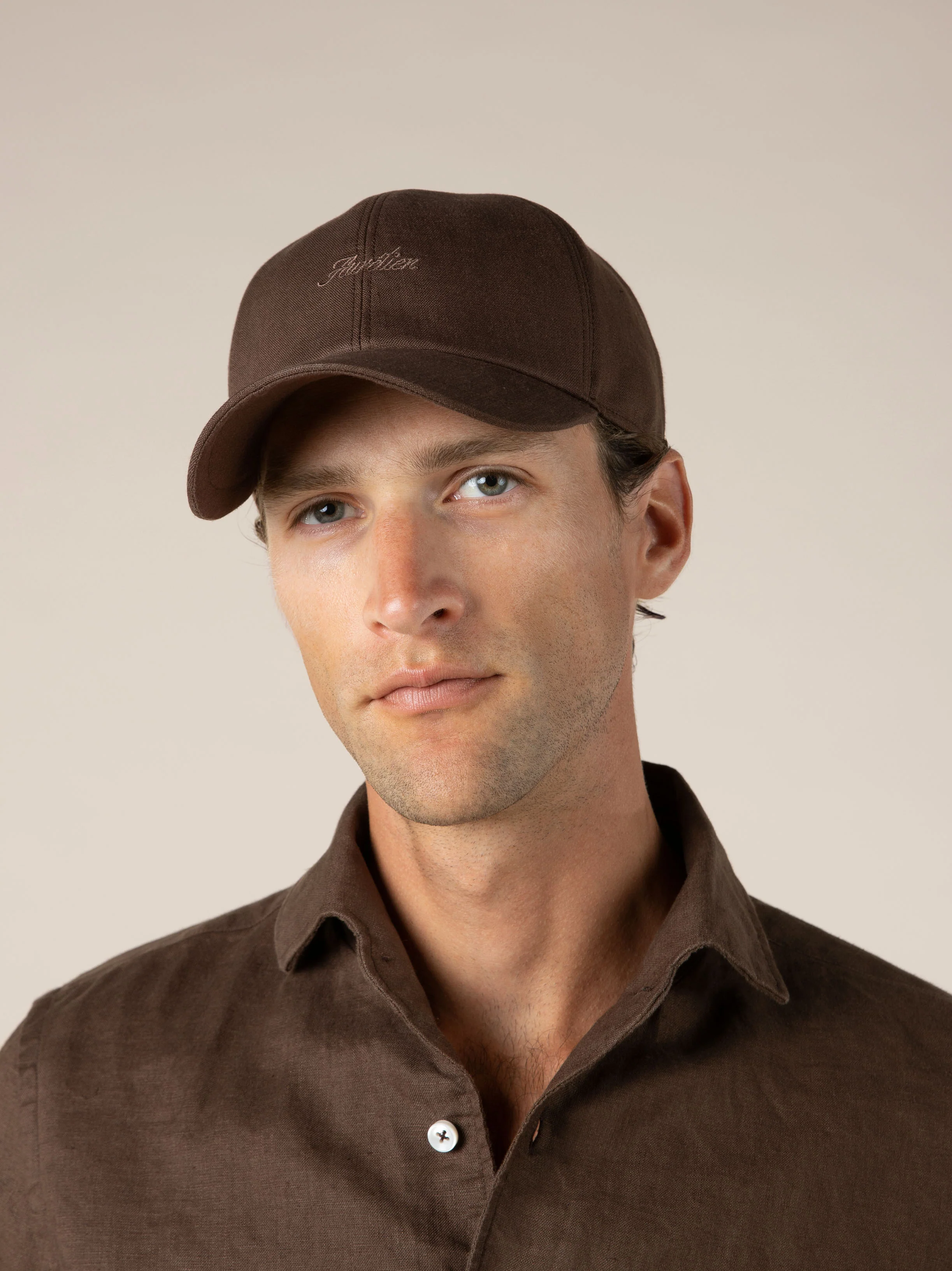 Chocolate Linen Baseball Cap - Image 2