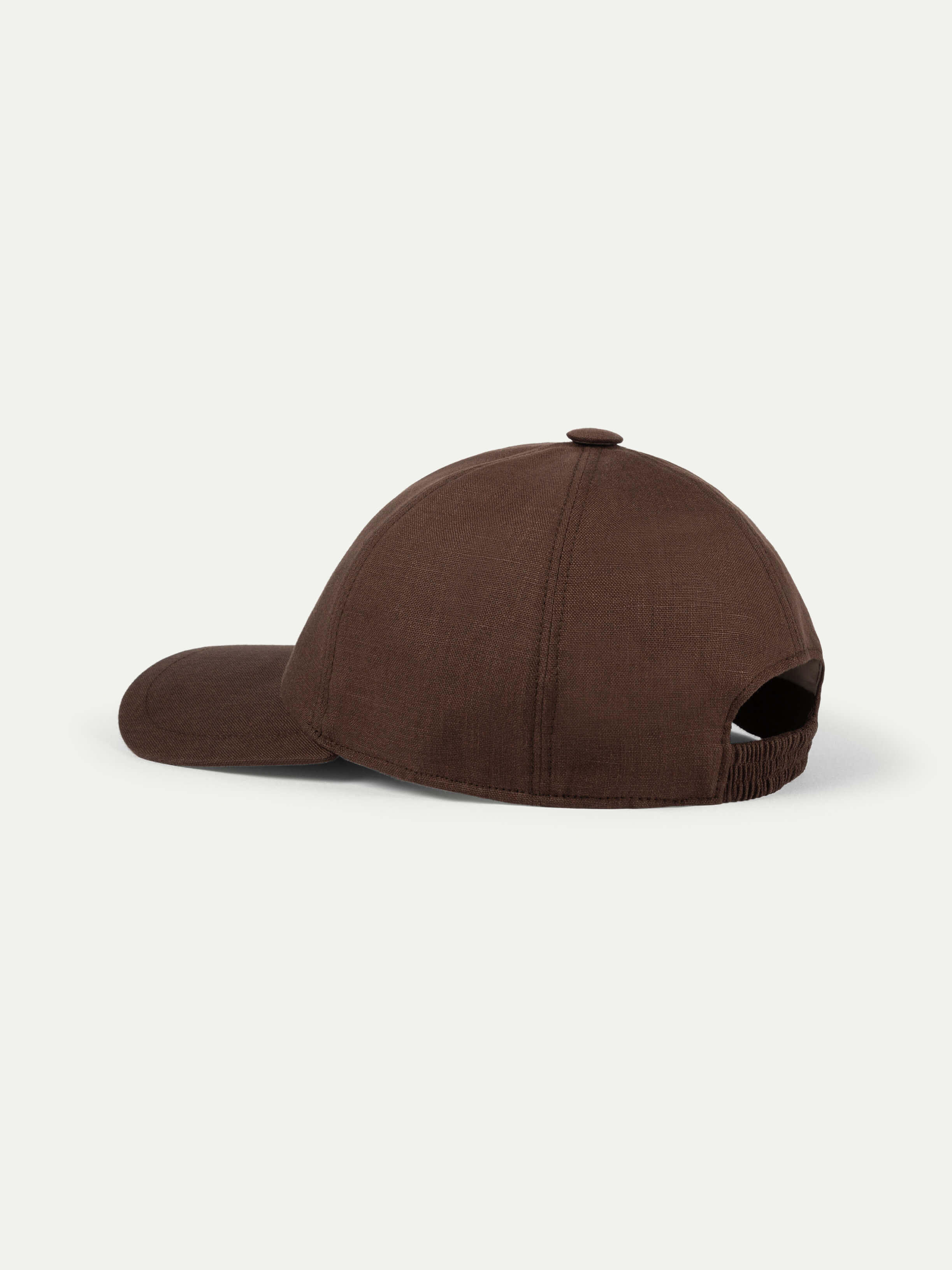 Chocolate Linen Baseball Cap - Image 4