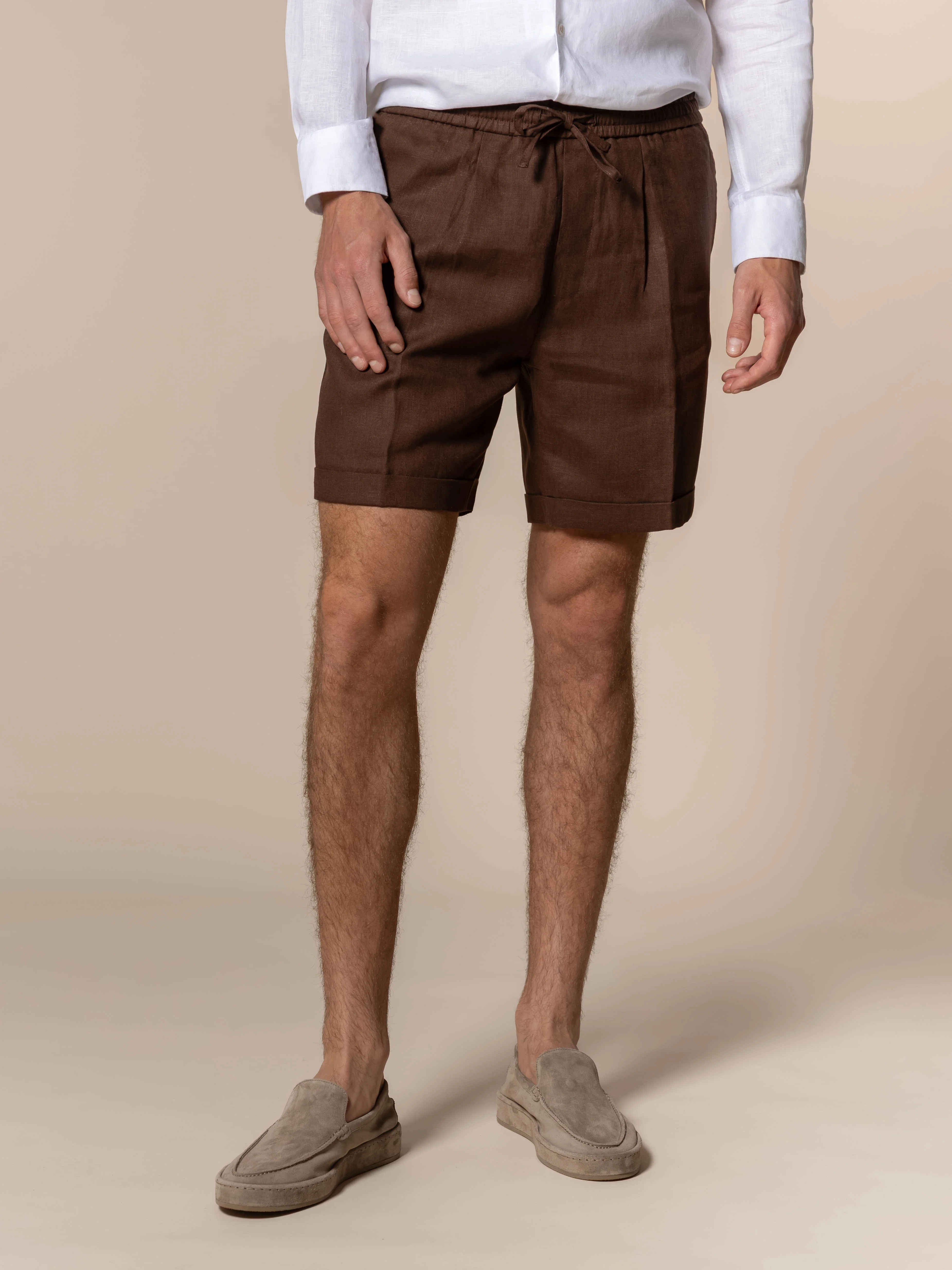 Chocolate Linen Seaside Shorts - Image 2