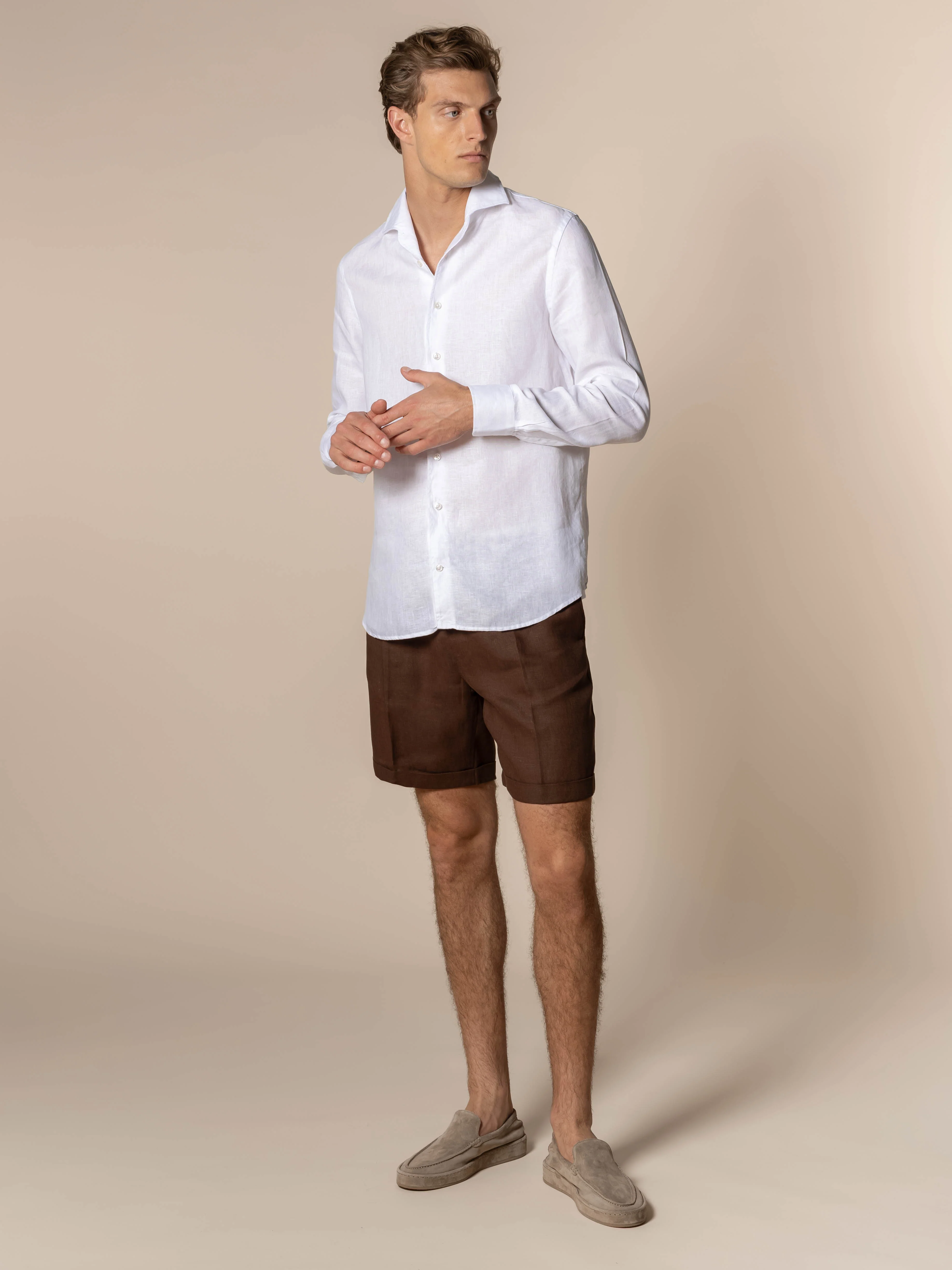 Chocolate Linen Seaside Shorts - Image 5