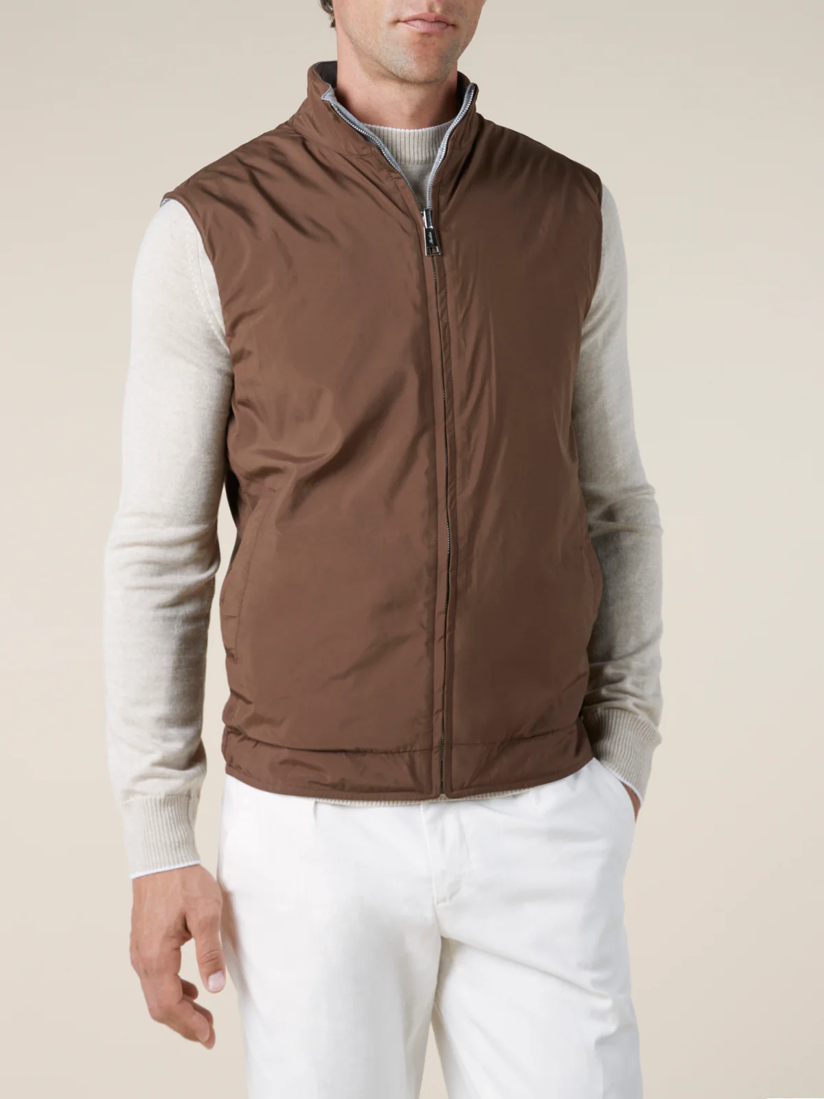 Chocolate Reversible Resort Body Warmer - Image 2