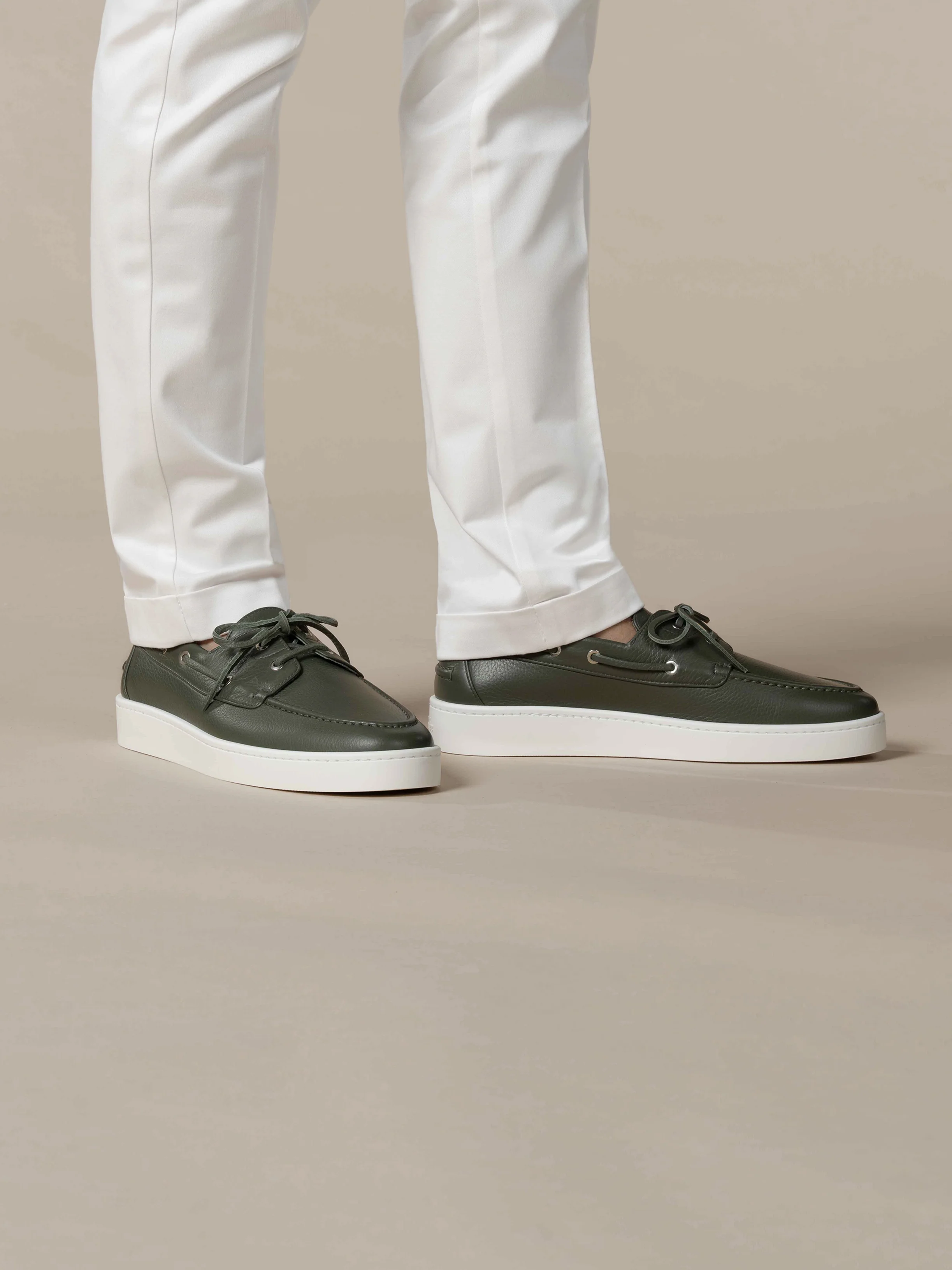 Classic Green Boat Sneaker - Image 2