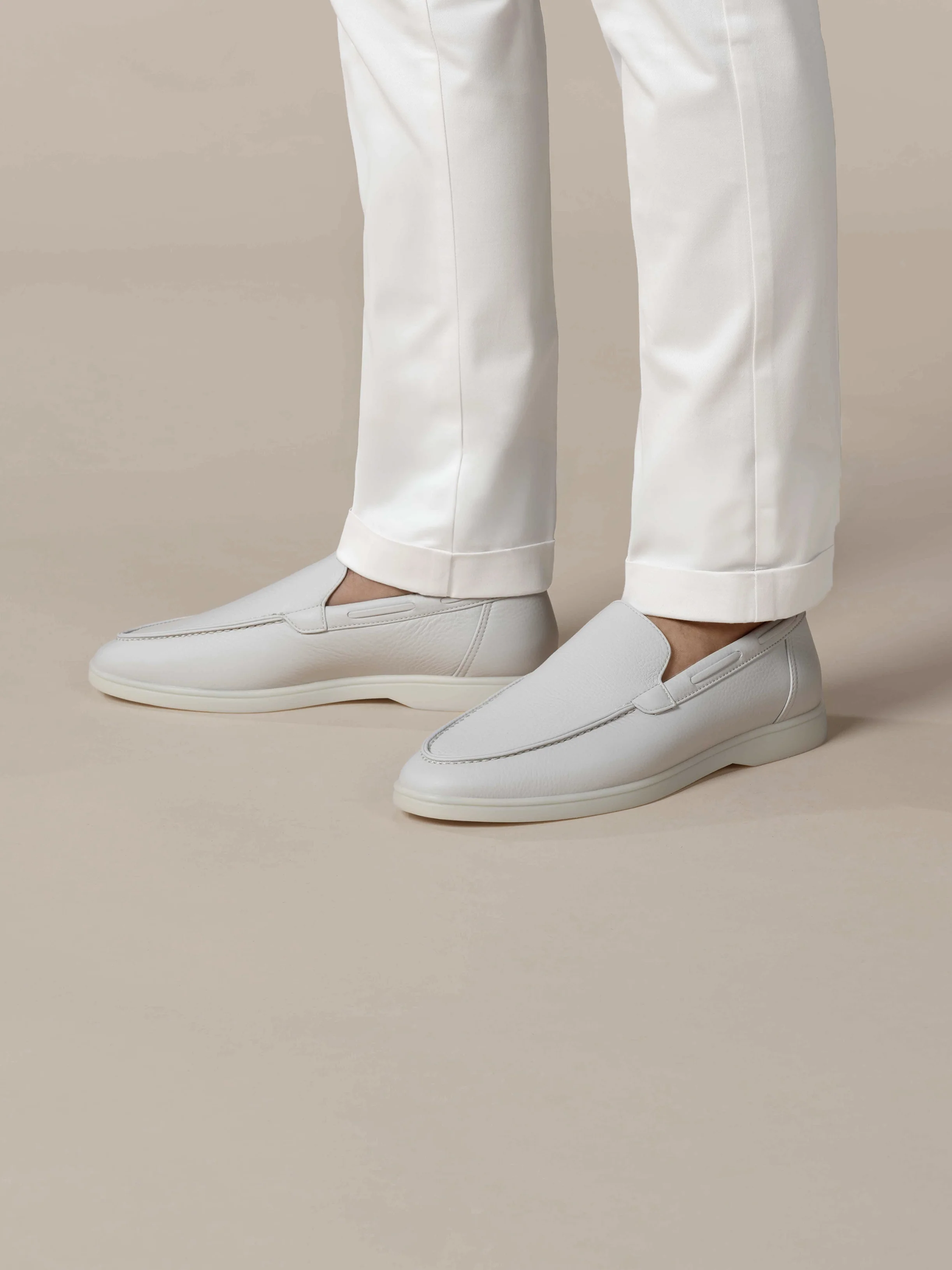 Classic Grey Grain Yacht Loafers - Image 2