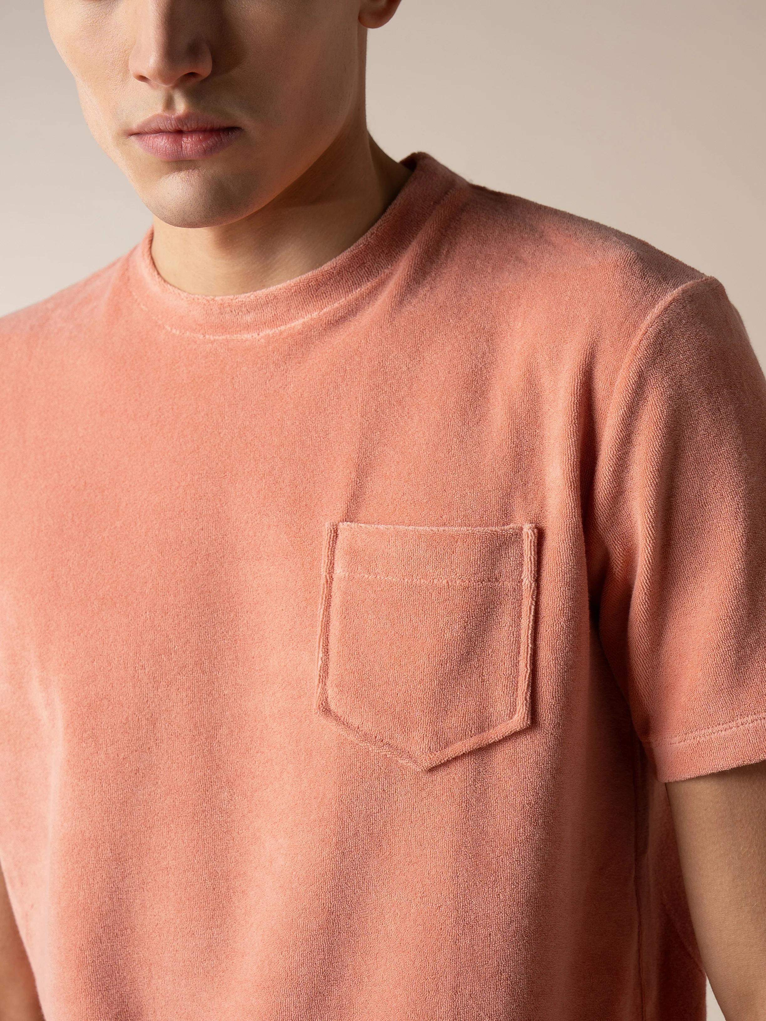Coral Terry Towelling T-Shirt - Image 4