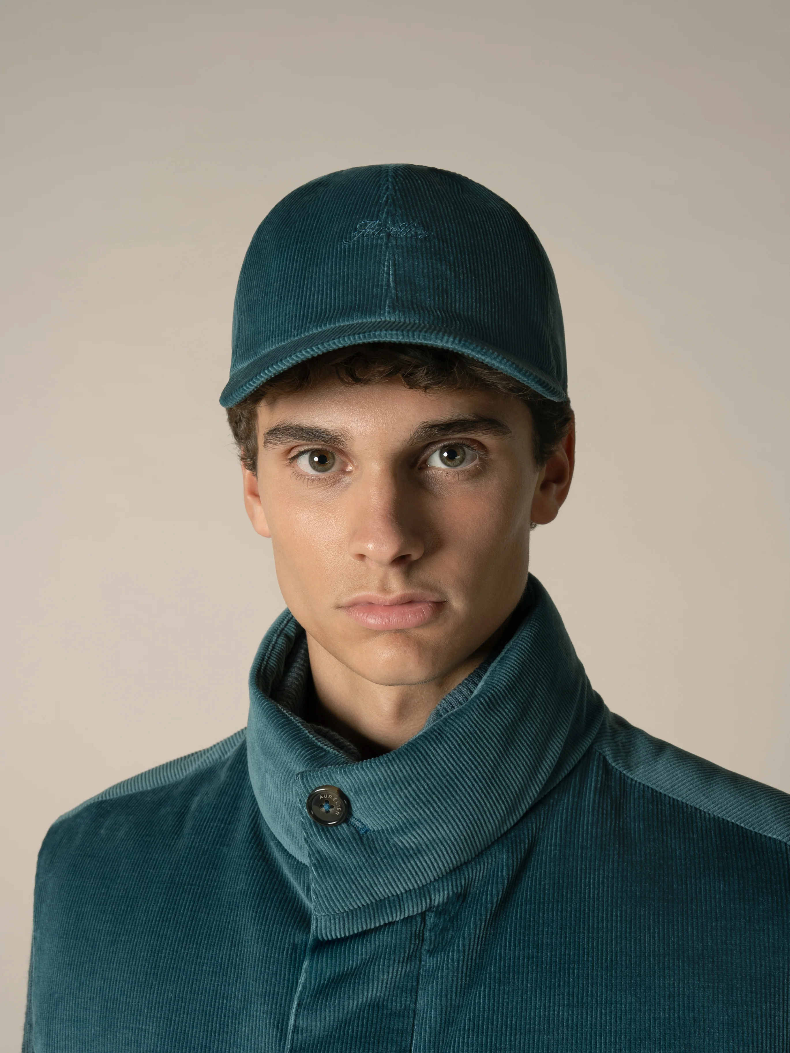 Dark Aquamarine Corduroy Baseball Cap - Image 2