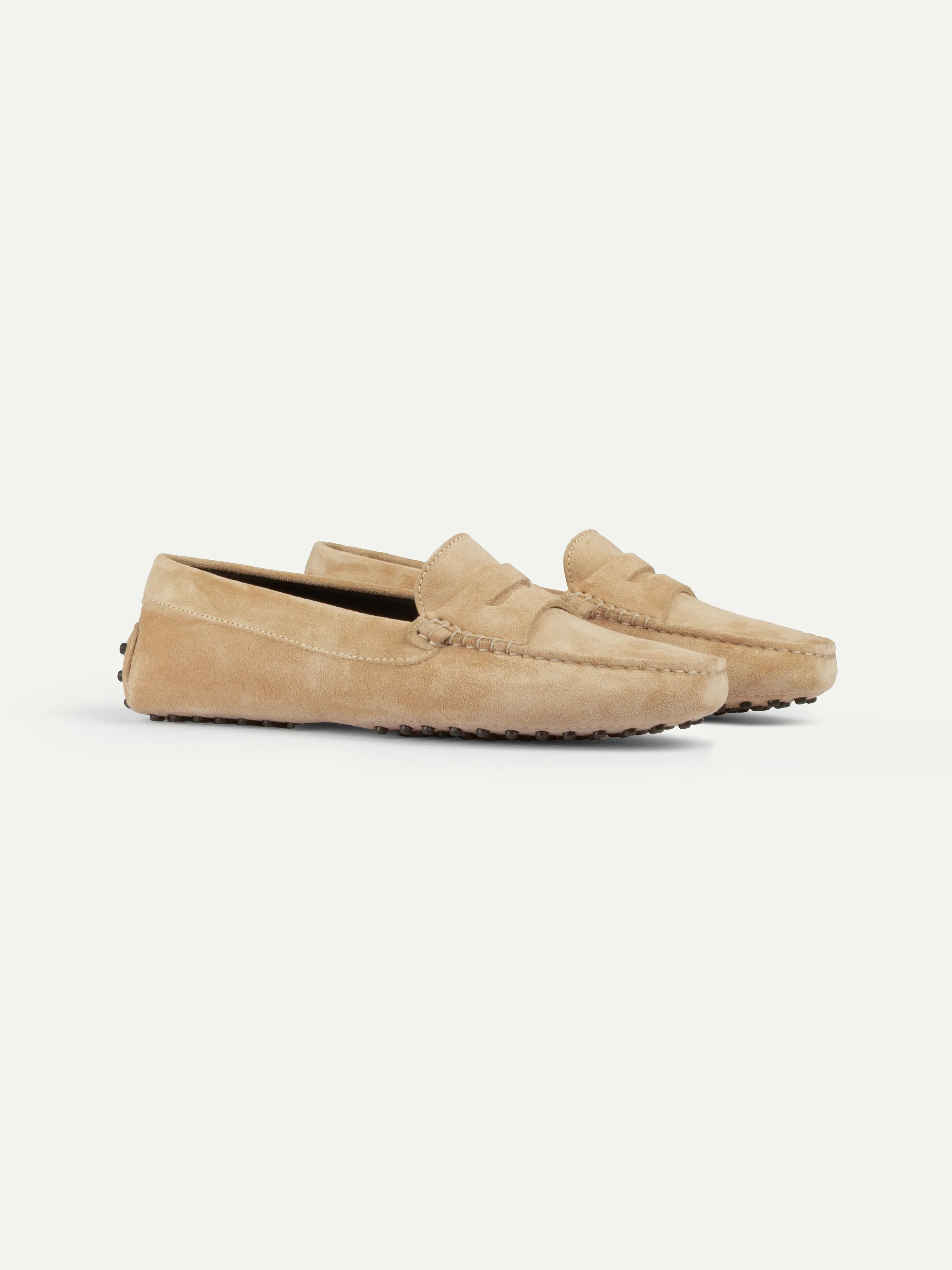 Dark Beige Suede Driving Shoes - Image 4