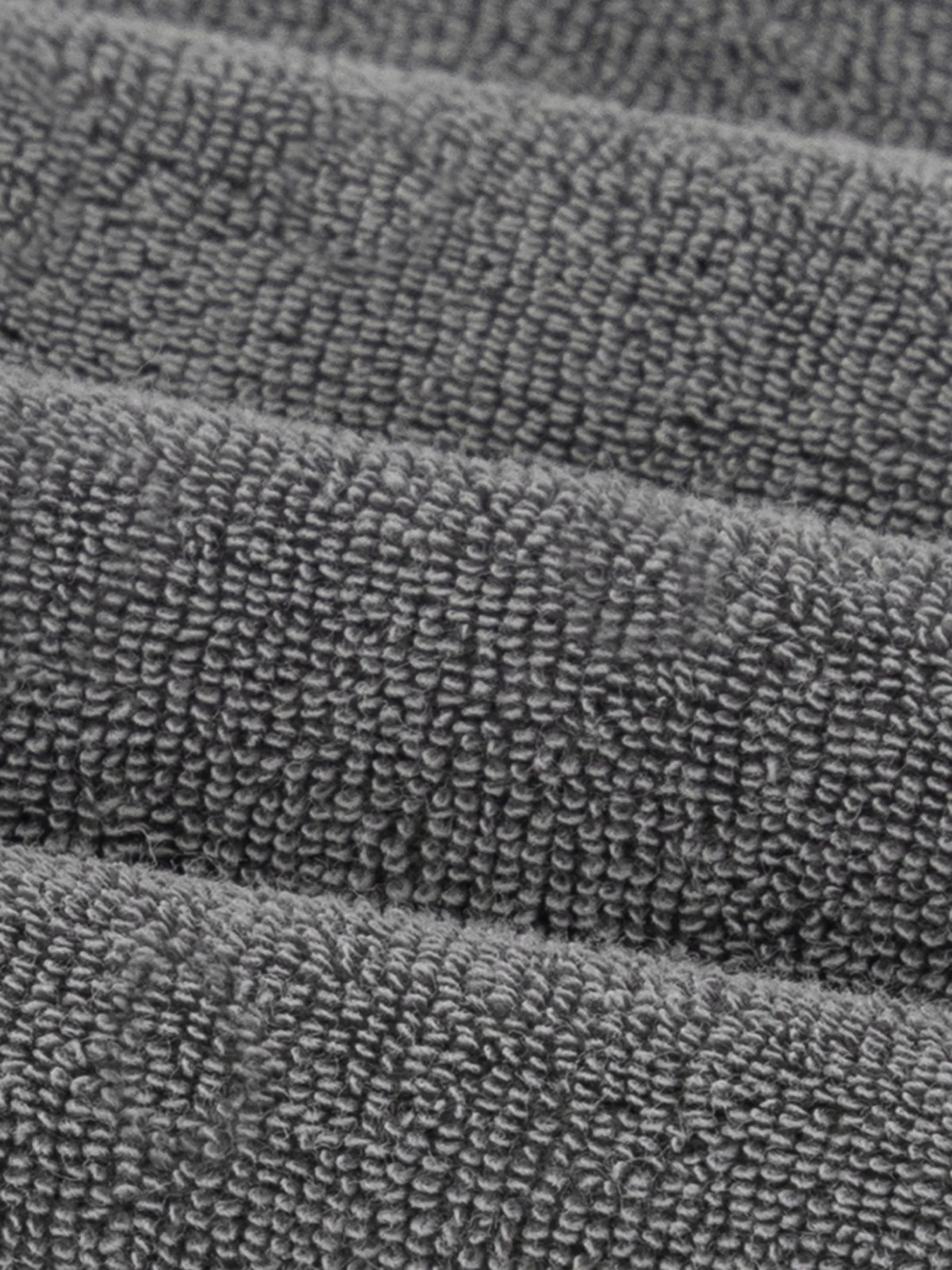 Dark Grey Terry Towelling Polo Shirt - Image 6