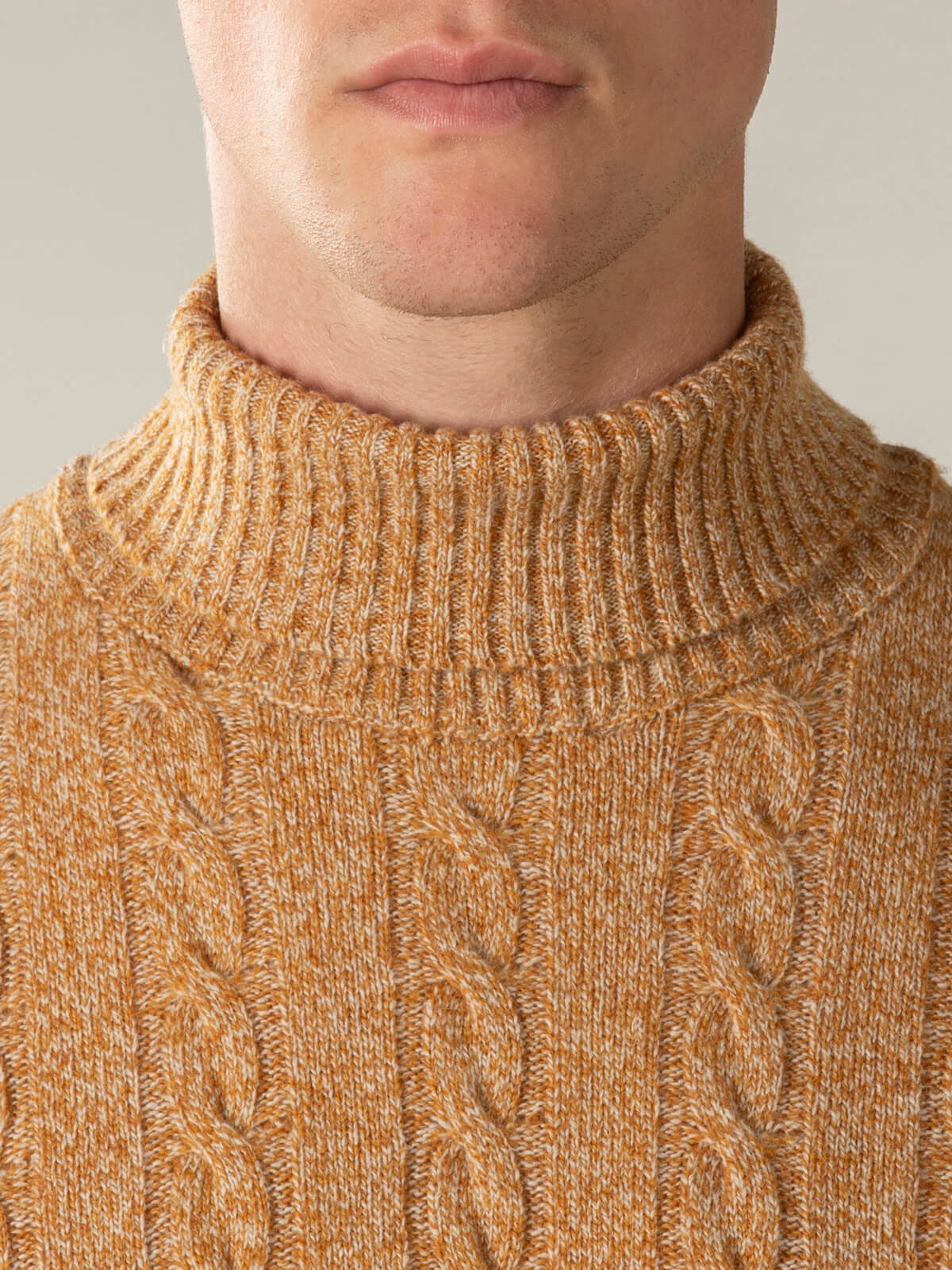 Dolcevita Cable Knit Sweater Gold - Image 3