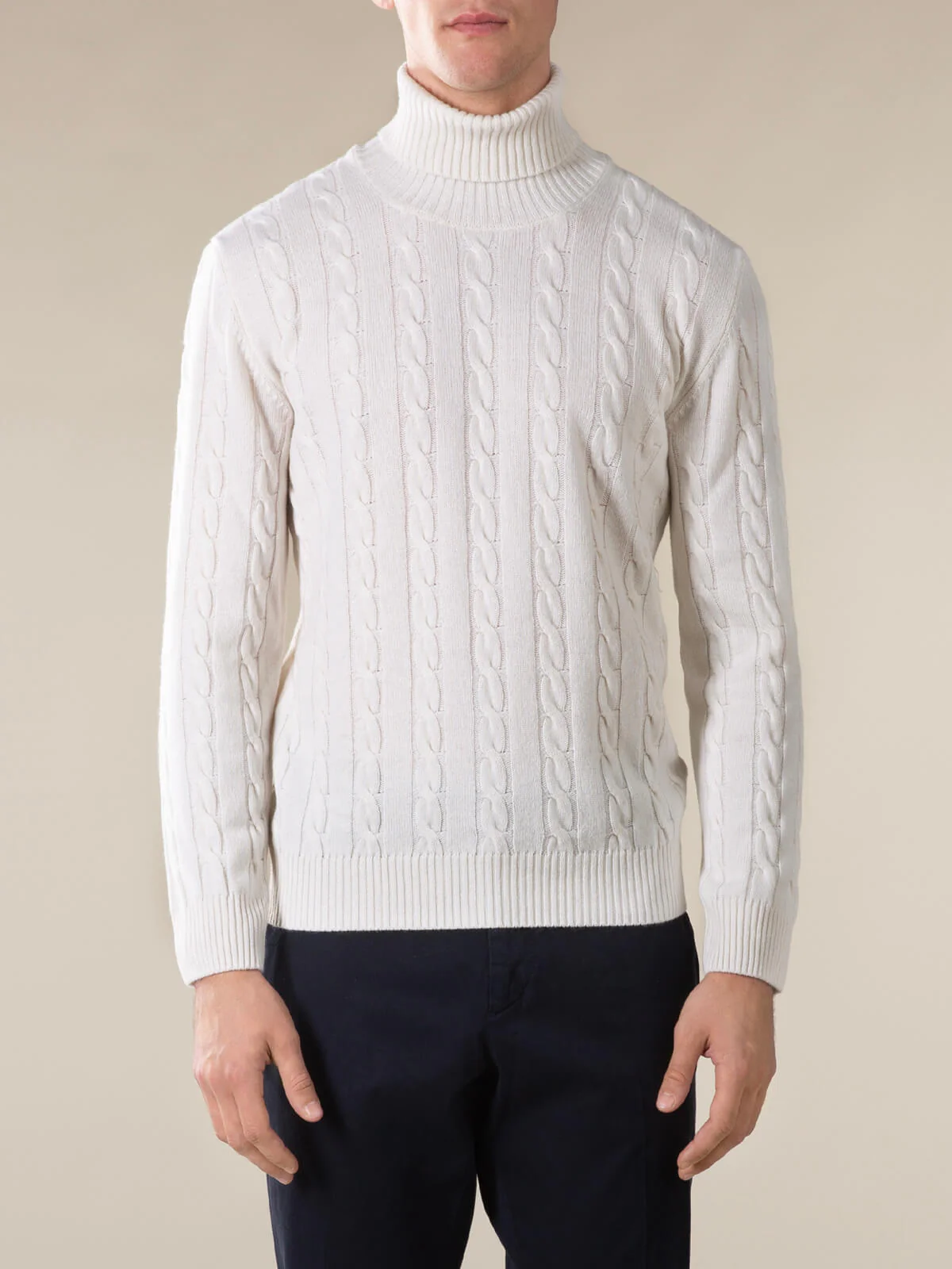 Dolcevita Cable Knit Sweater Ivory - Image 2