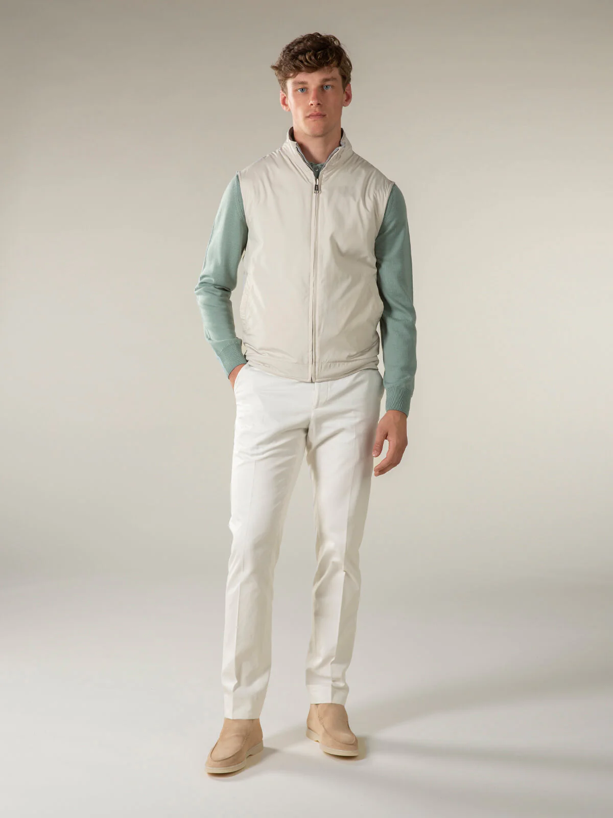 Ecru Reversible Resort Body Warmer - Image 7