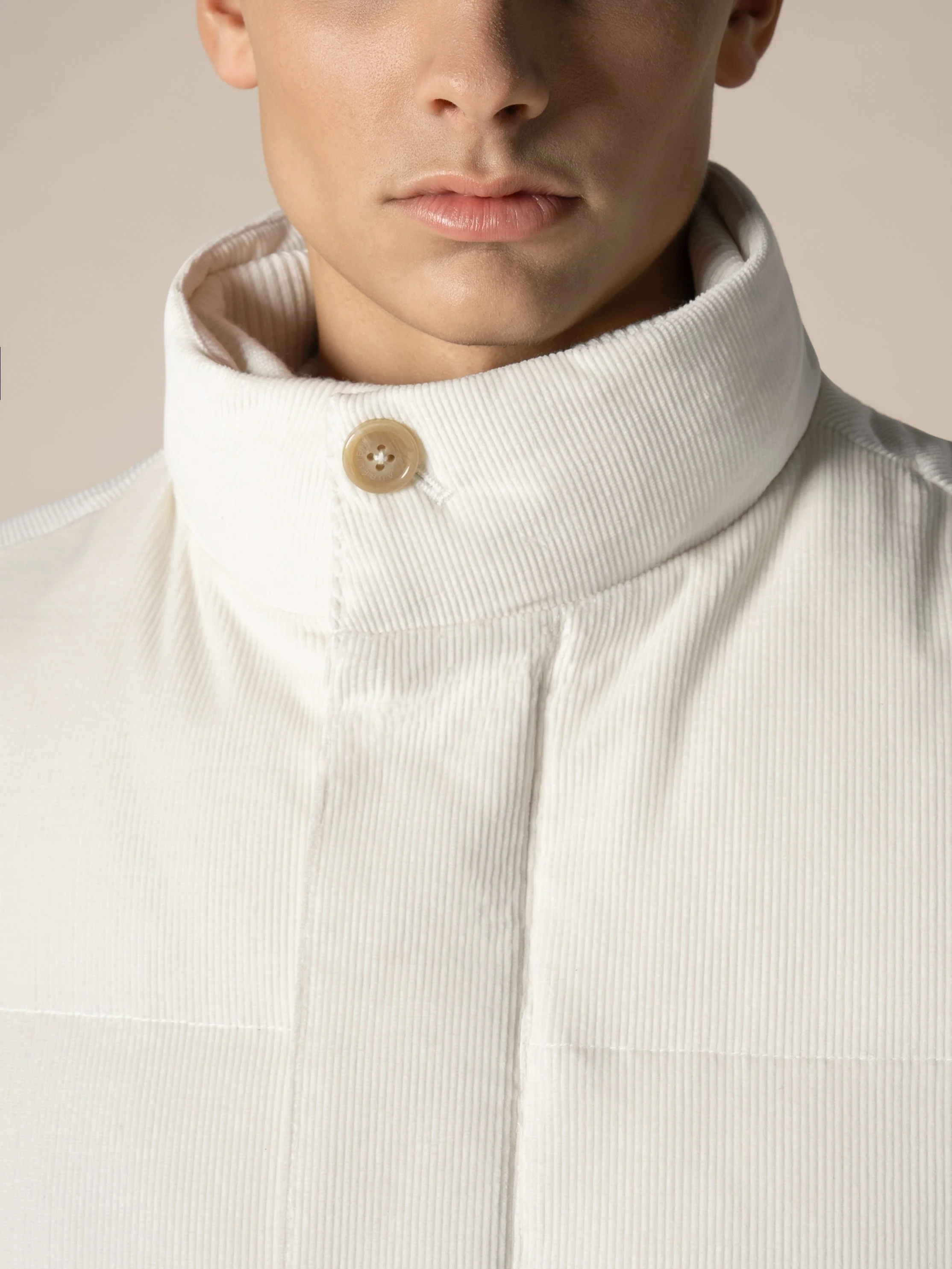 Corduroy AUR1 Body Warmer | Ivory - Image 3