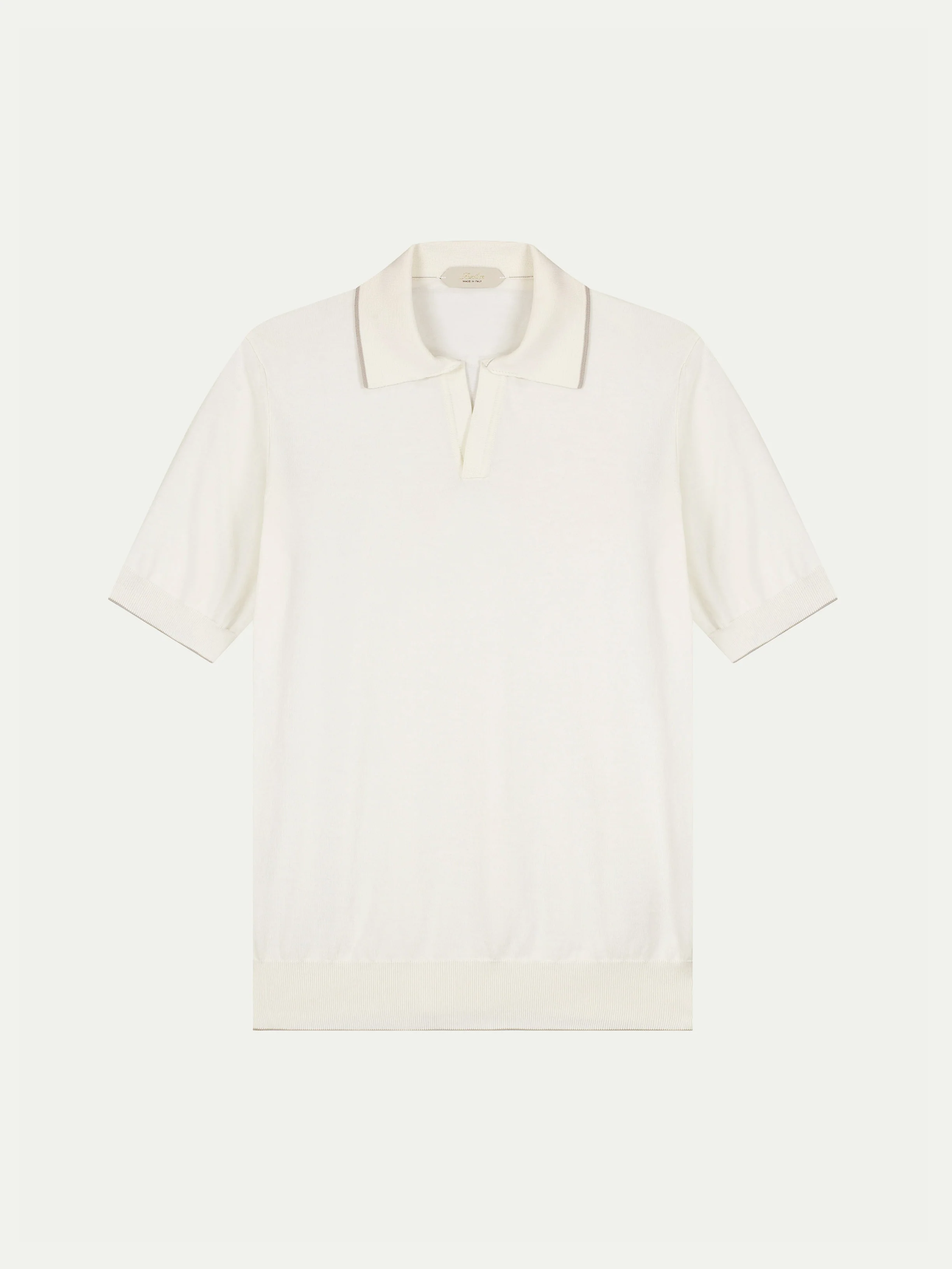 Shortsleeve Buttonless Polo Ivory