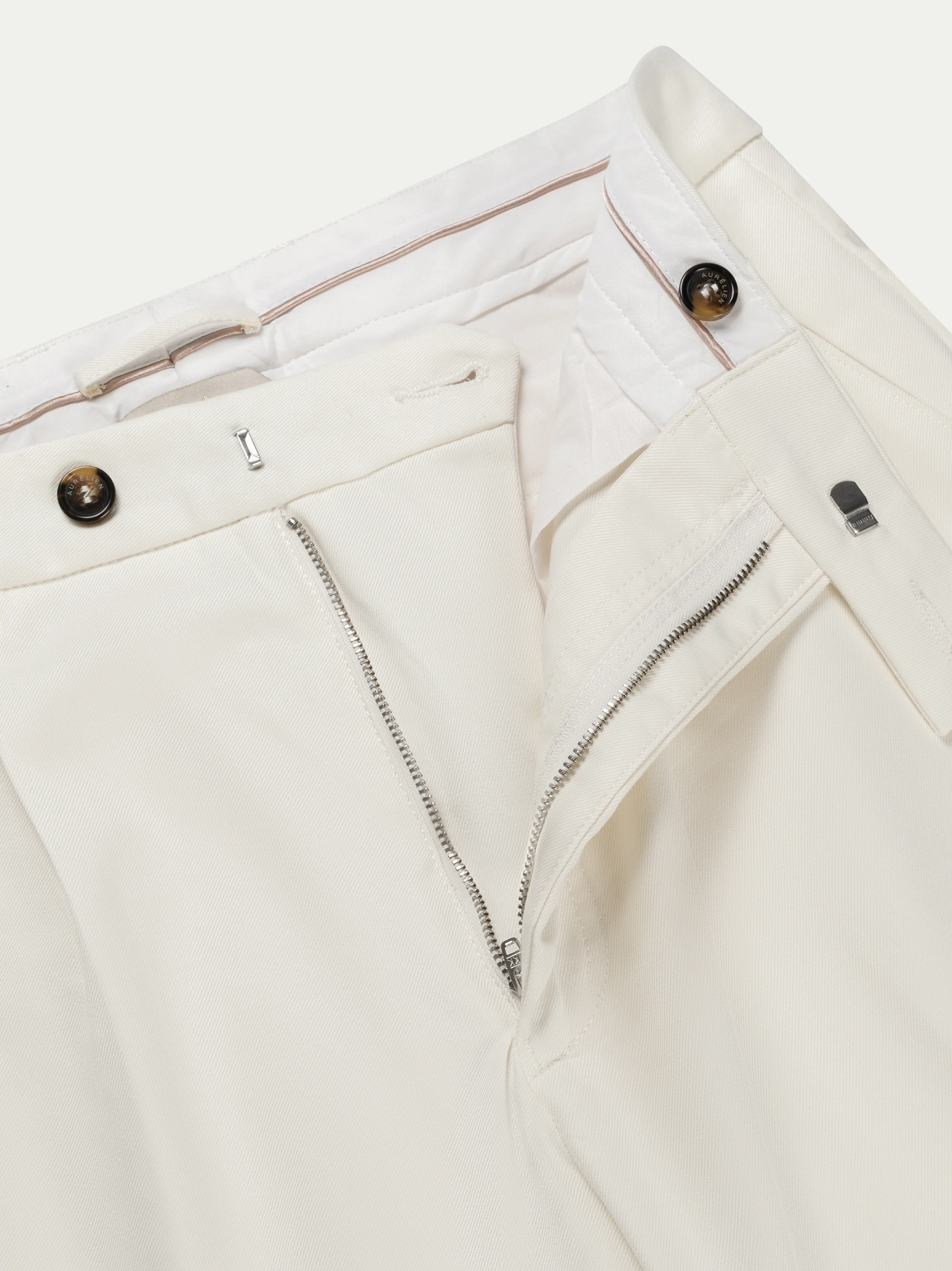 Ivory Cotton Wool Voyager Trousers - Image 3