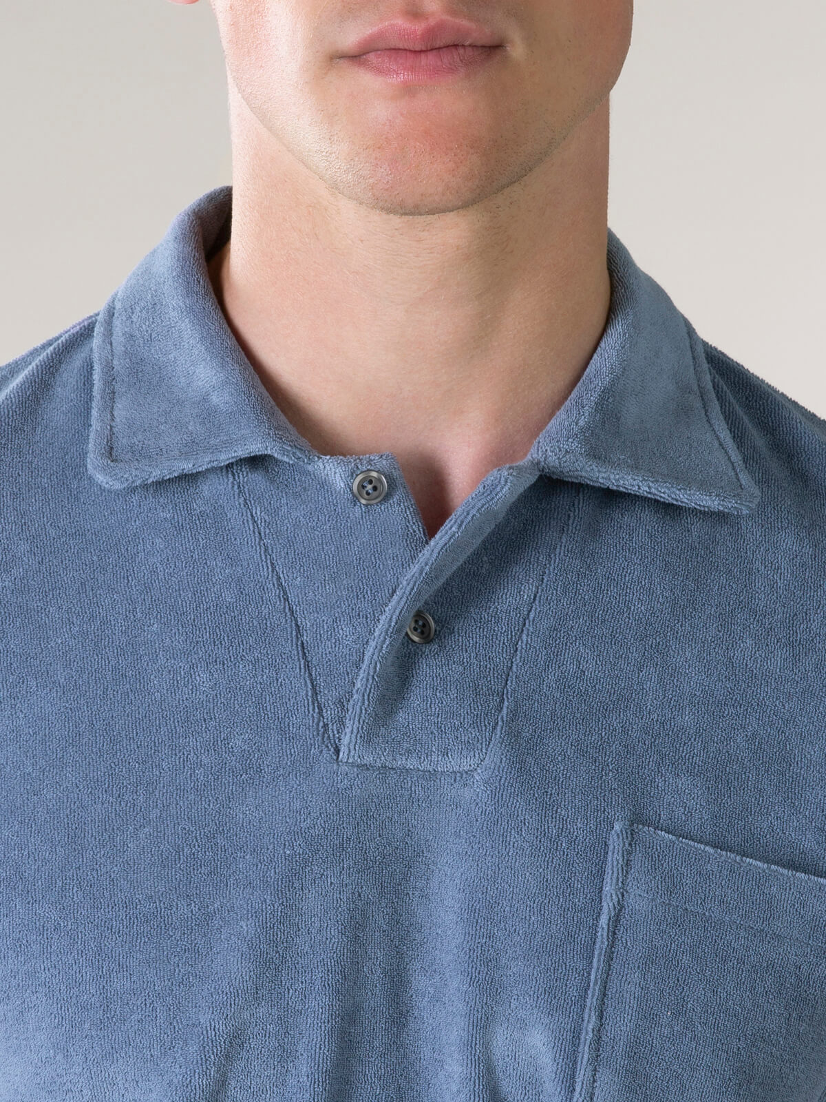 Jeans Terry Towelling Polo Shirt - Image 3