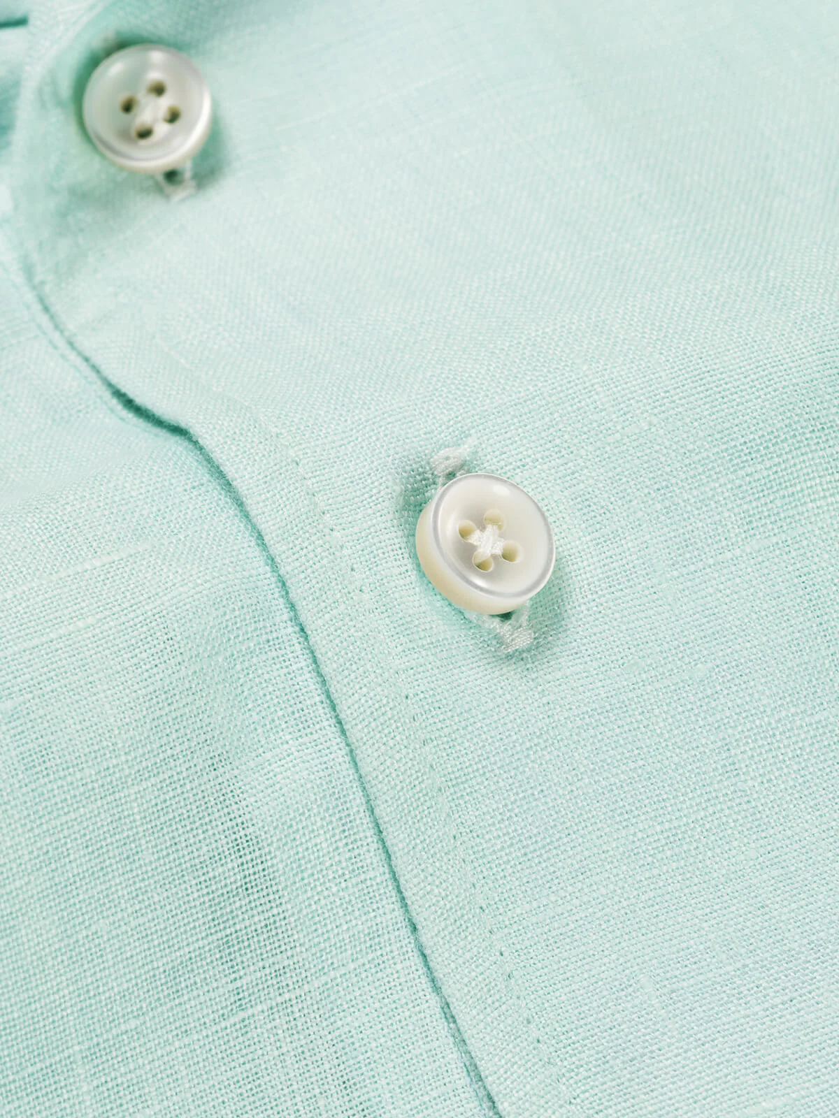 Light Aqua Linen Pop-over Shirt - Image 6