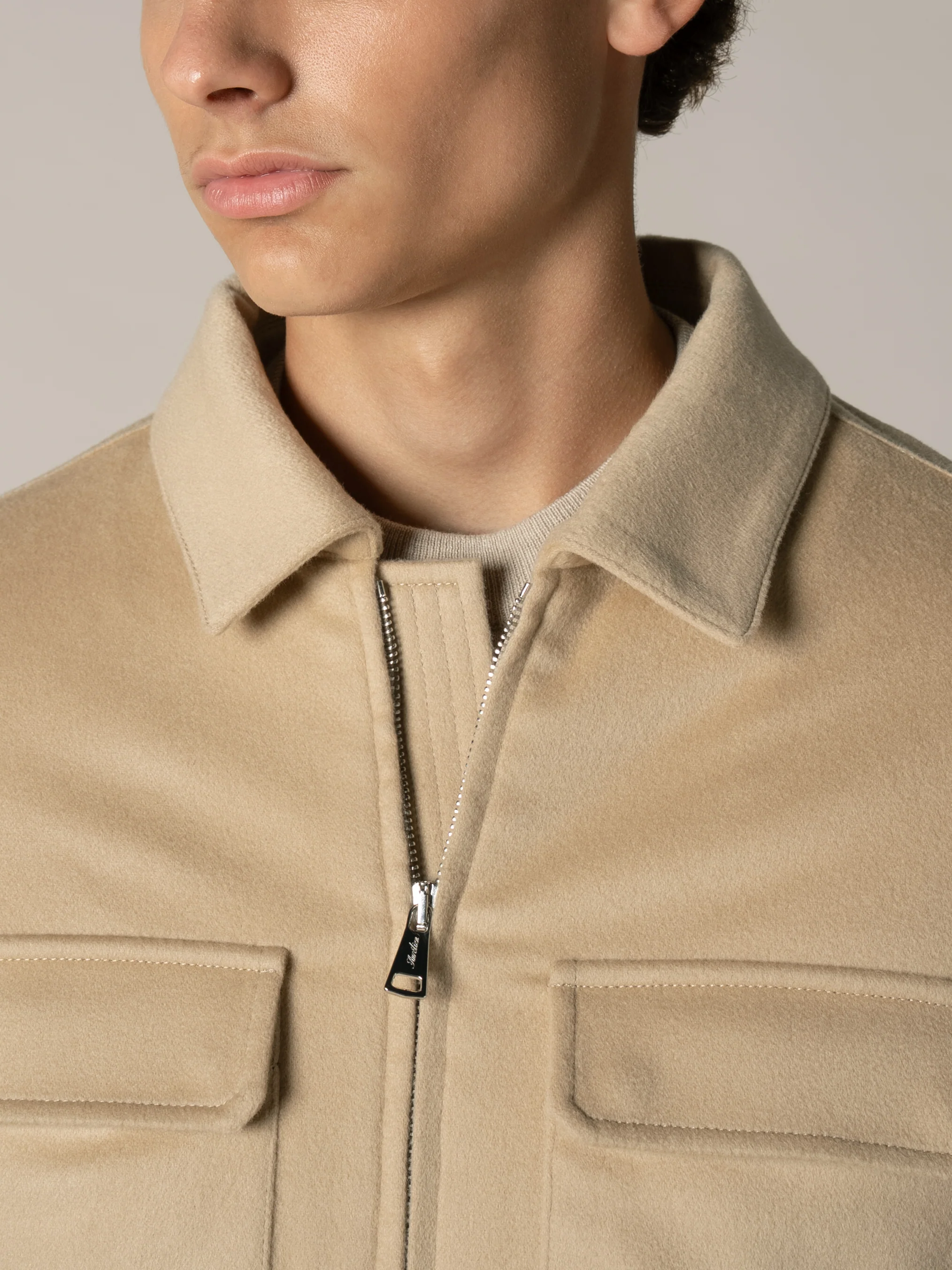 Beige City Bomber Jacket - Image 3
