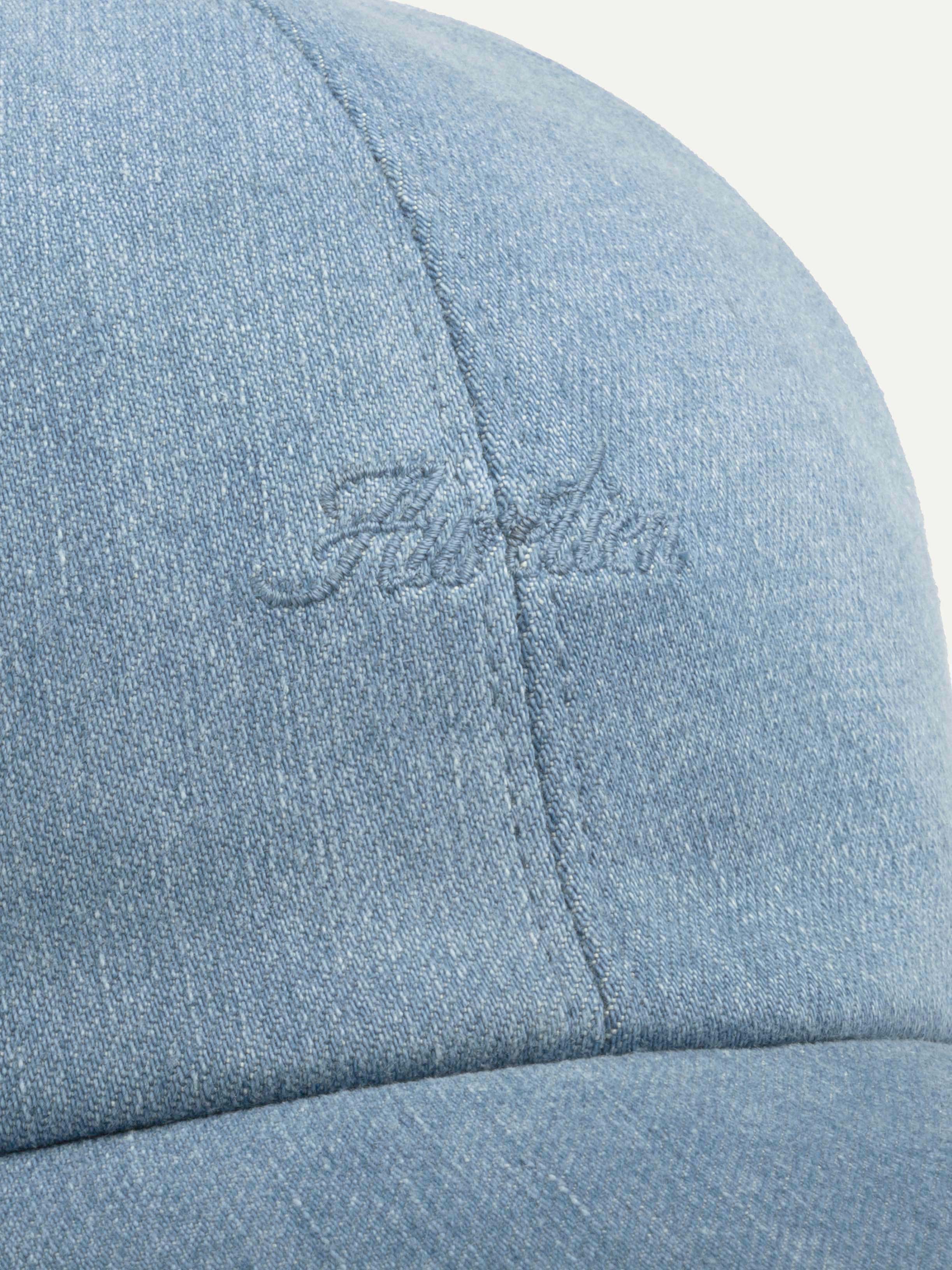 Light Blue Denim Baseball Cap - Image 3
