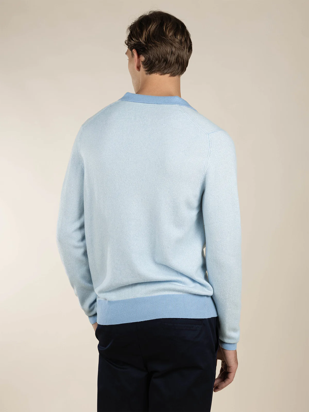 Light Blue Jaquard Polo - Image 5