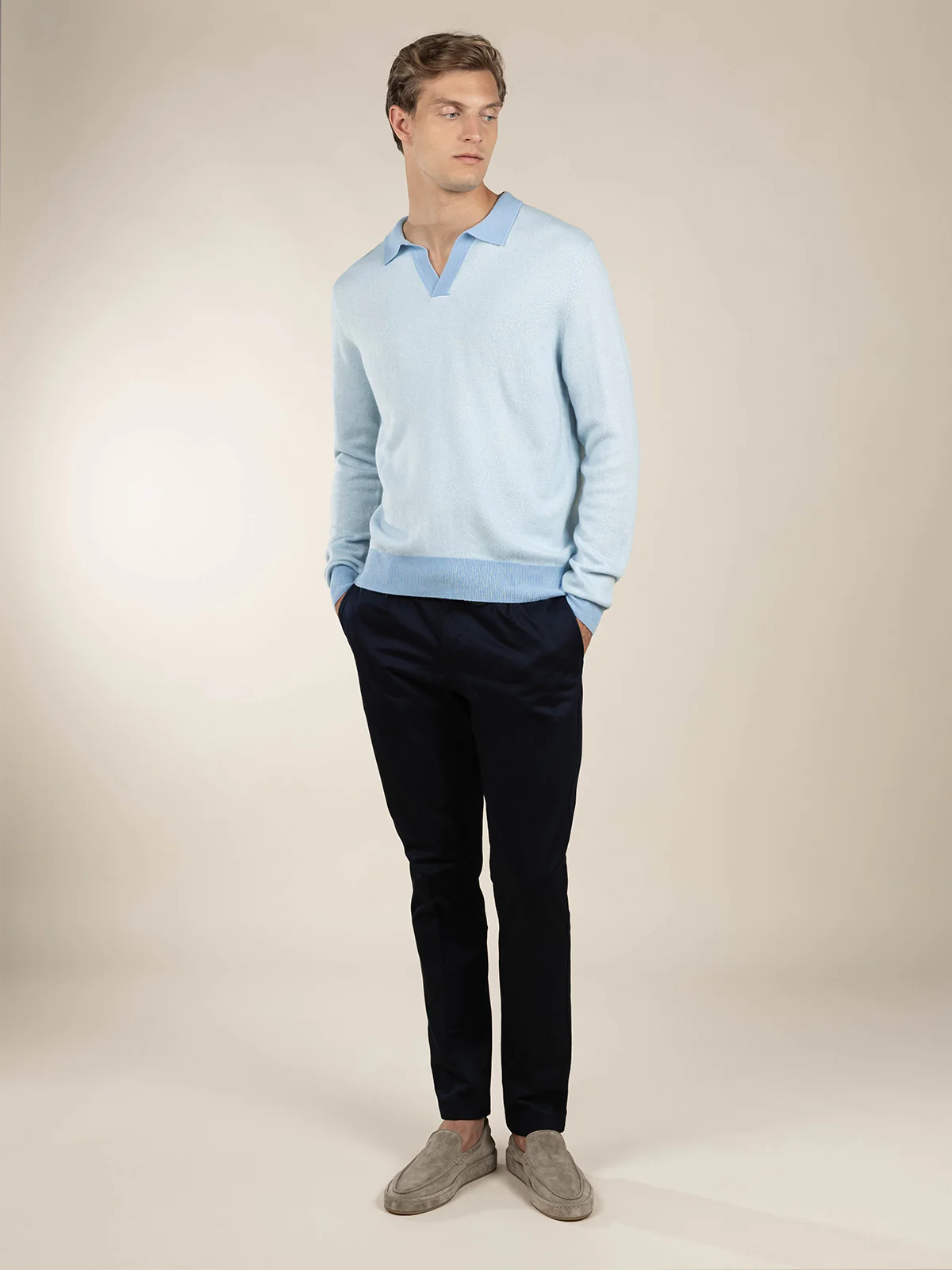 Light Blue Jaquard Polo - Image 7