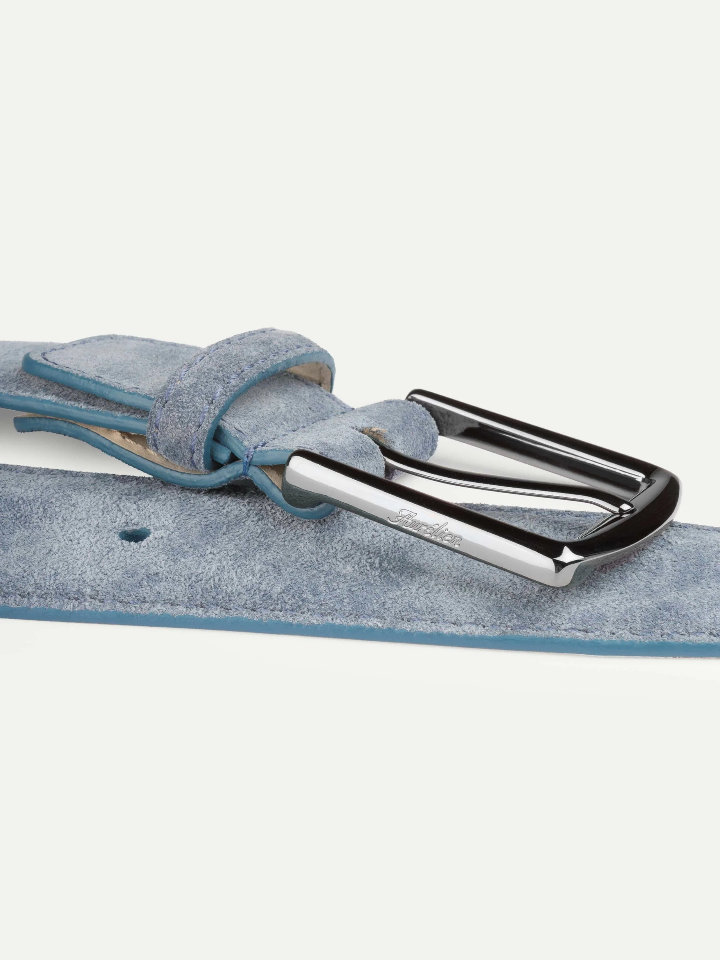 Light Blue Suede Leather Belt - Image 2