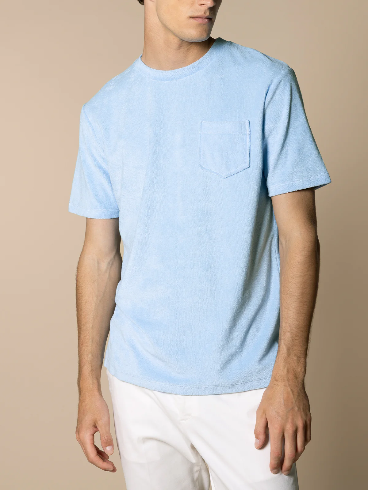 Light Blue Terry Towelling T-Shirt - Image 2
