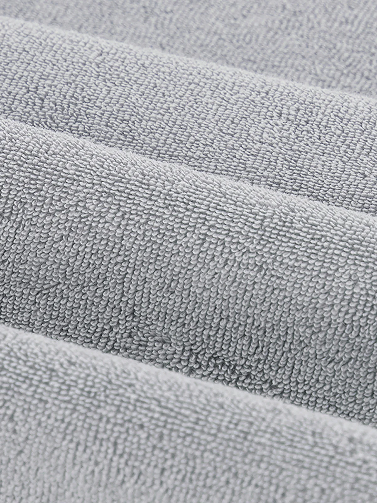 Light Grey Terry Towelling Polo Shirt - Image 5