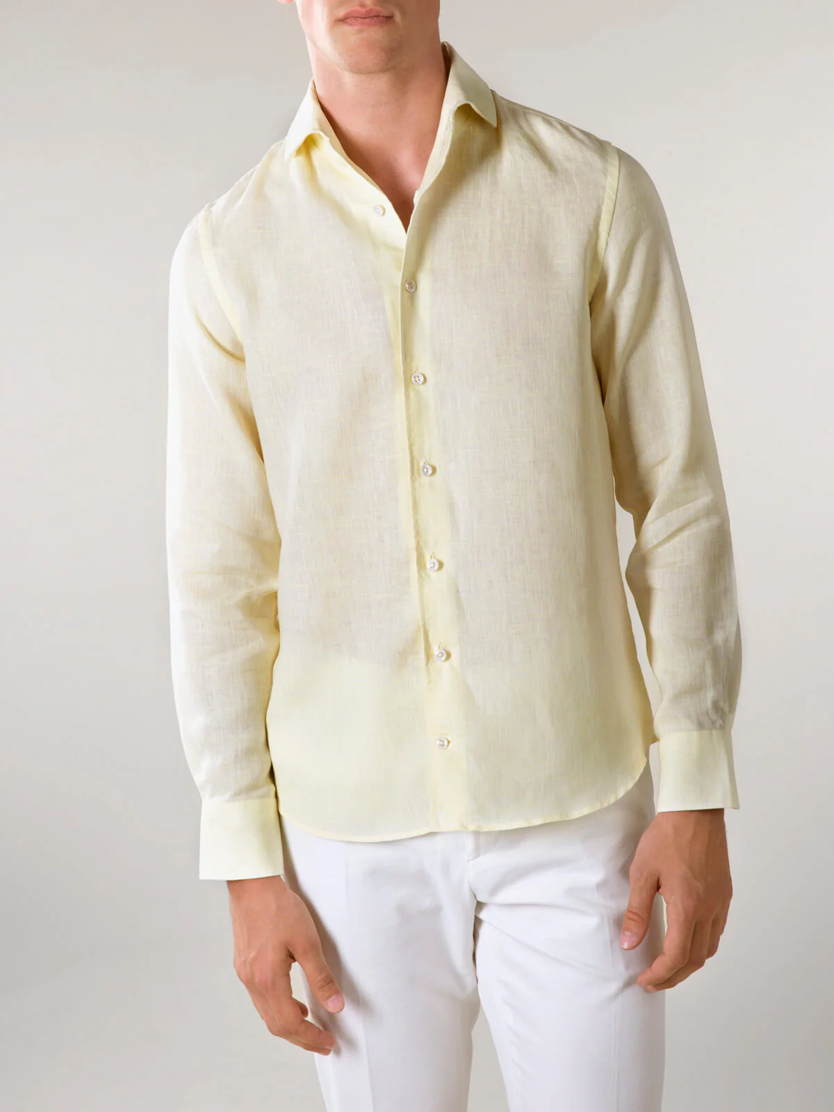 Light Yellow Linen Seaside Shirt - Image 2