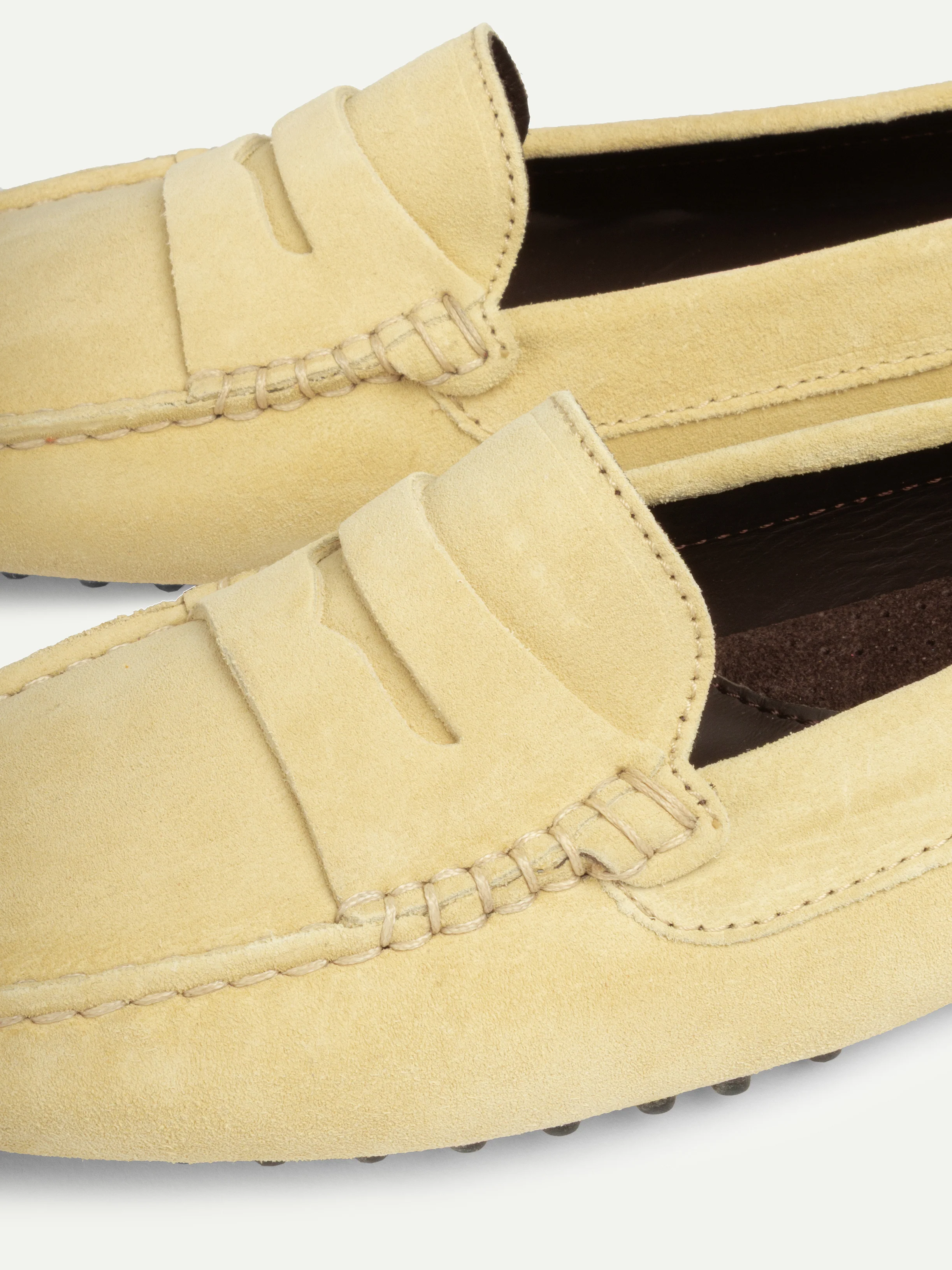 Light Yellow Suede Driving Shoes - Image 3