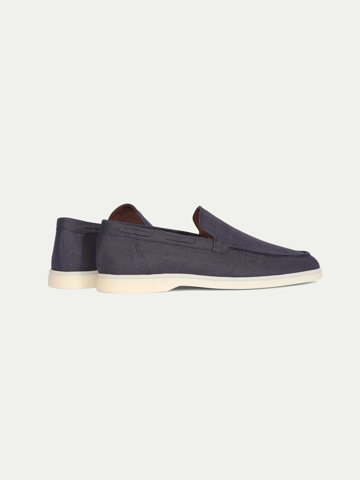 Navy Linen Yacht Loafers - Image 4