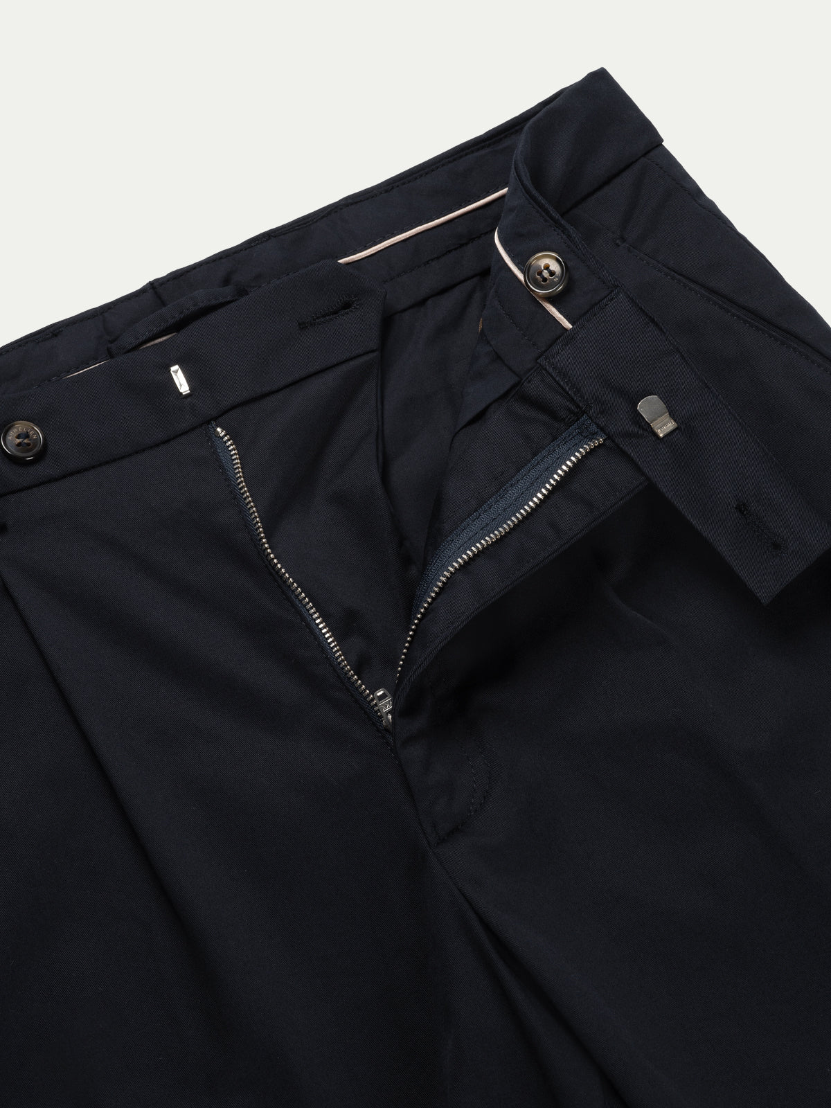 Navy Pleated Metropolitan Trousers - Image 2