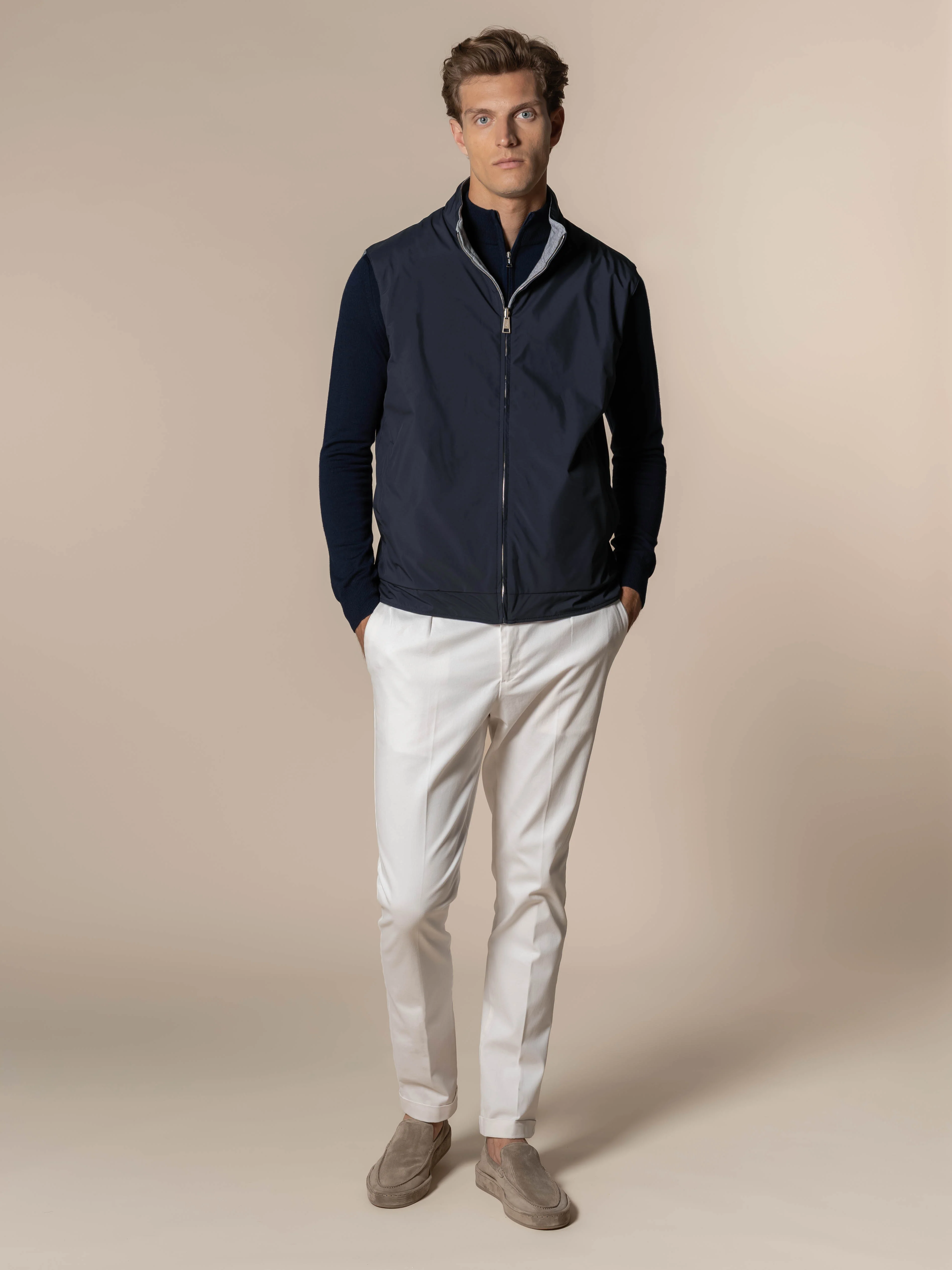 Navy Reversible Resort Body Warmer - Image 7
